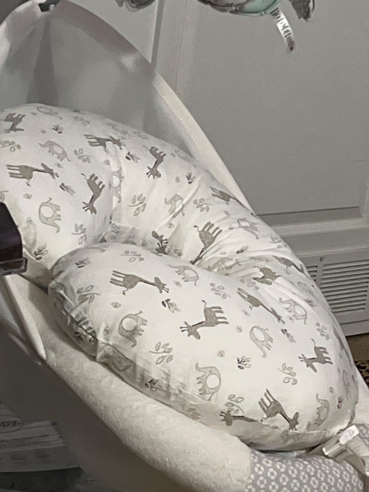 LAT Nursing Pillow for Breastfeeding,100% Cotton Removable Cover,Ergonomic Breast Feeding Pillows for Mom and Baby,Machine Washable(Giraffe & Elephant) customer photo 2