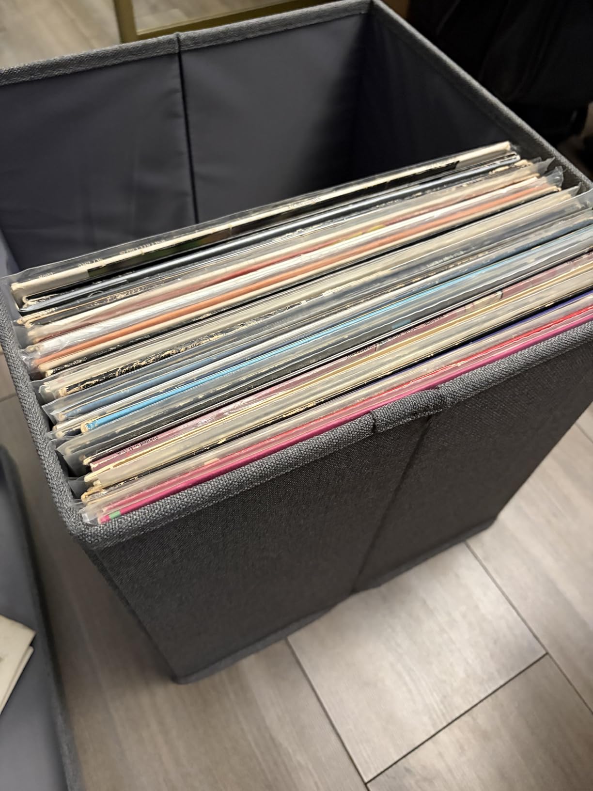 Decorative Vinyl Record Storage Box for 50+ Single Records - LP Holder customer photo 2
