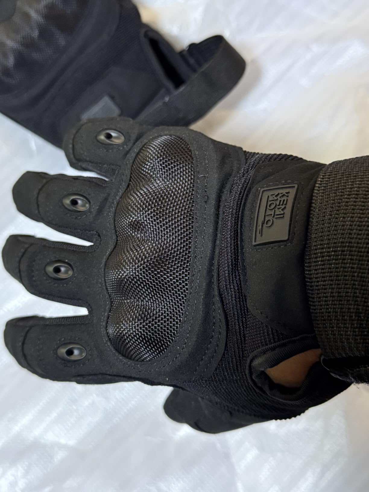 KEMIMOTO Tactical Gloves for Men, Touchscreen Motorcycle Gloves with Hard Shell & Palm Padding for Sports Motorcycle Cycling Tactical Airsoft Paintball Hunting Hiking Camping Climbing customer photo 1