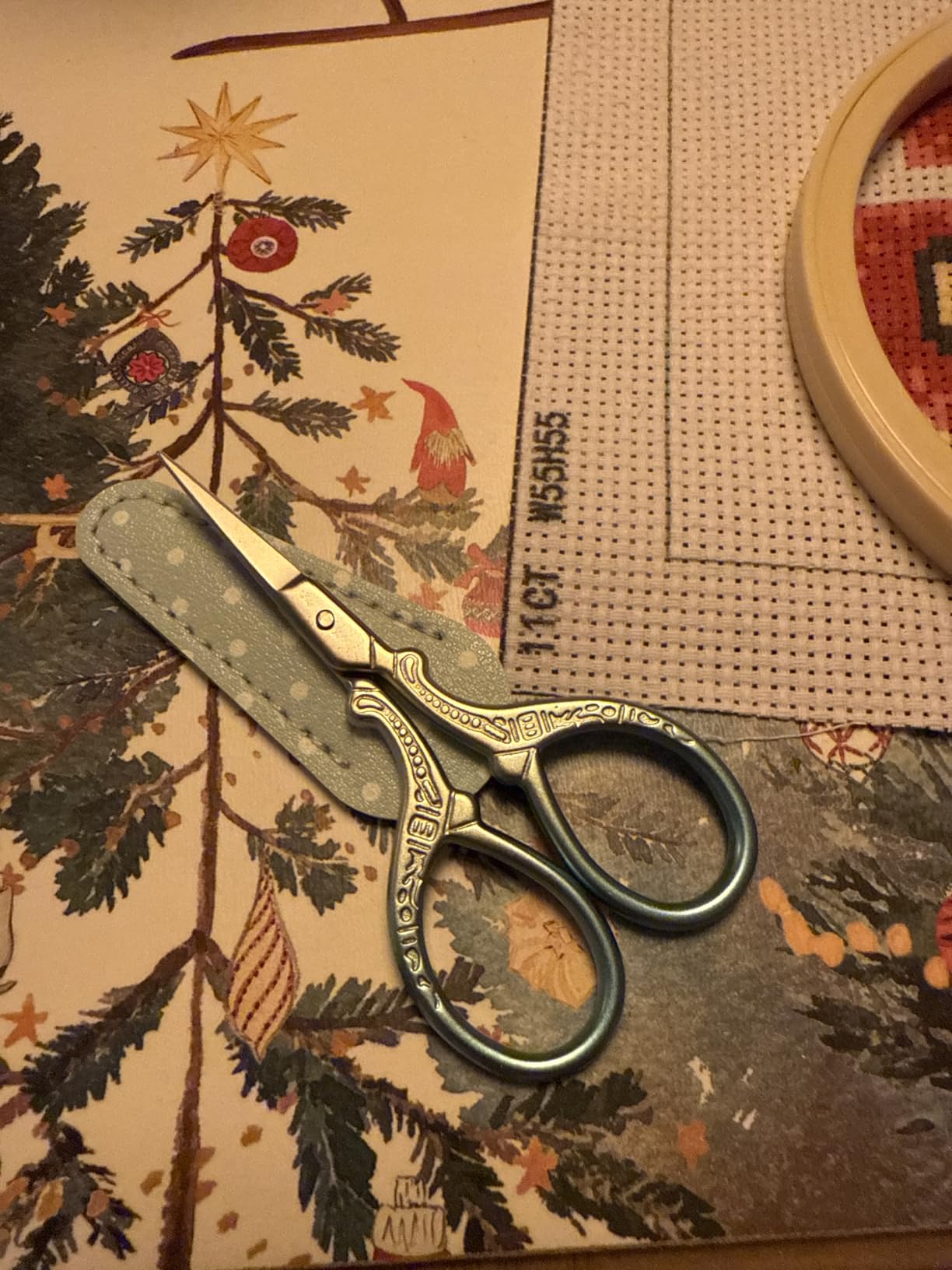 Embroidery Scissors Set with Leather Sheaths for Sewing Crafting, Art Work, Threading, Needlework DIY Tools Dressmaker Small 3.6 inch Shears Cross Stitch Knitting Scissor customer photo 2