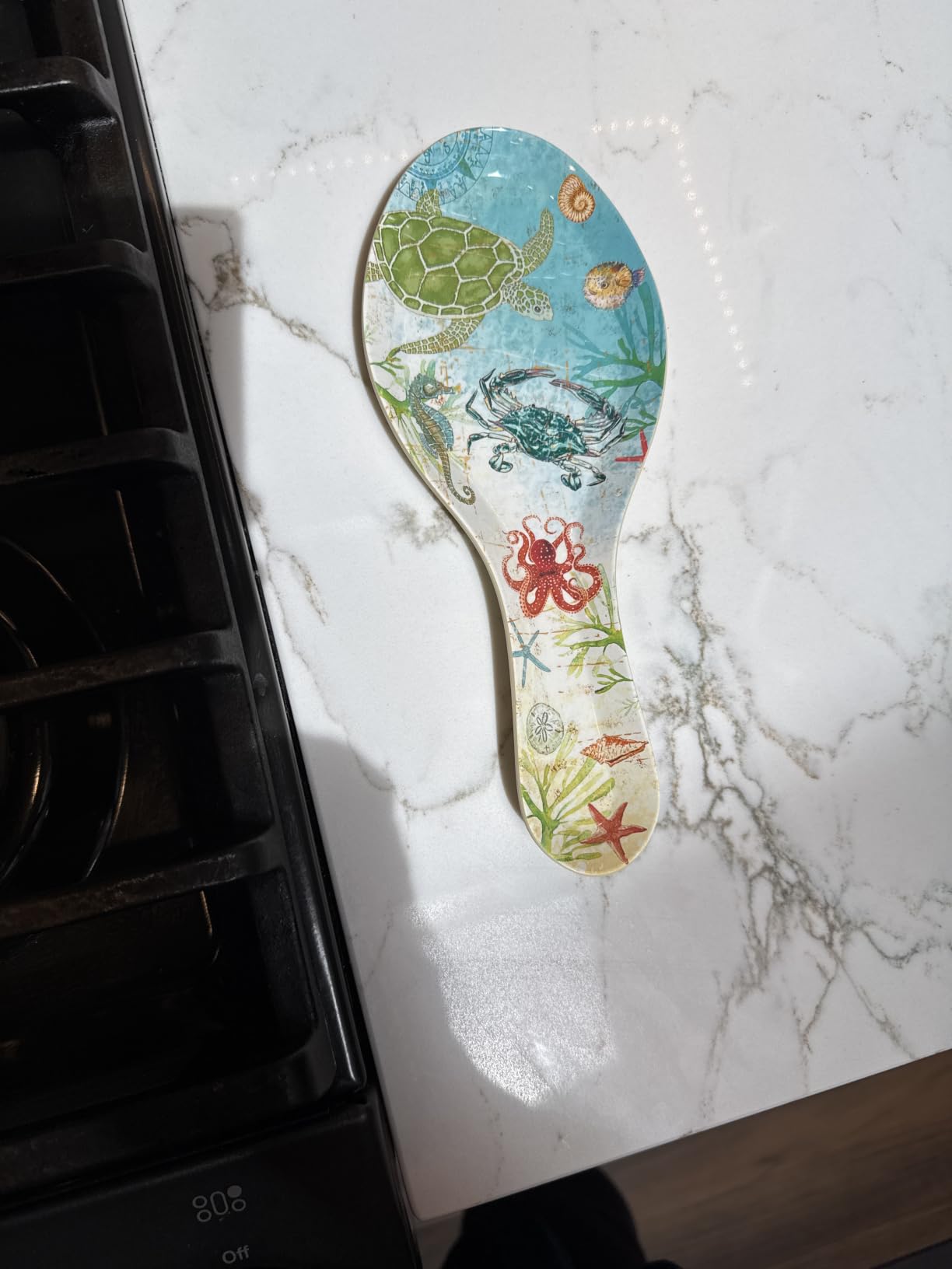 UPware Sea Life Melamine Spoon Rest, Cooking Spoon Holder for Stove Top, Kitchen Counter, and Dining Table, 9.625 Inch, Multicolor customer photo 2