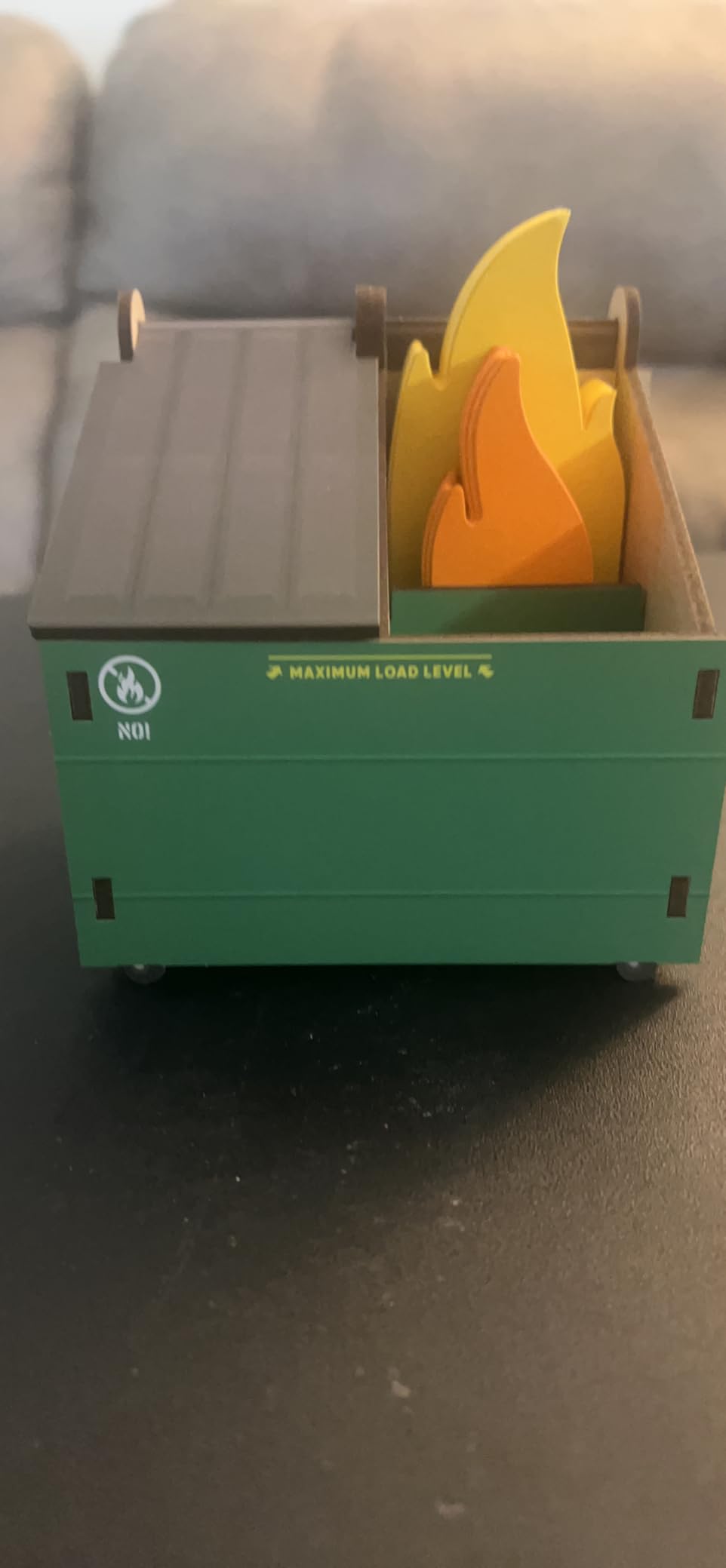 Genuine Fred Desk Dumpster Pencil Holder with 100+ Flame Note Cards, Funny 3-Compartment Organizer for Office Supplies, Desk Caddy for Work or Home customer photo 1