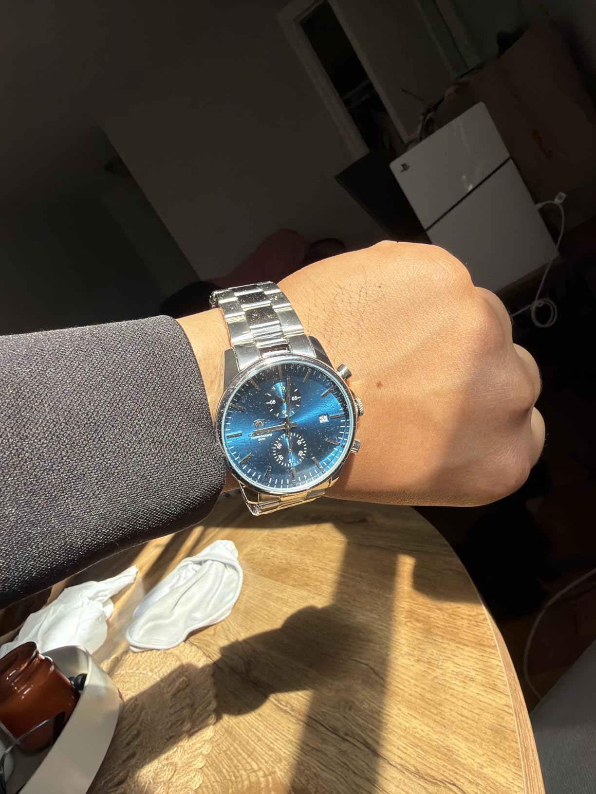GOLDEN HOUR Fashion Business Mens Watches with Stainless Steel Waterproof Chronograph Quartz Watch for Men, Auto Date customer photo 1