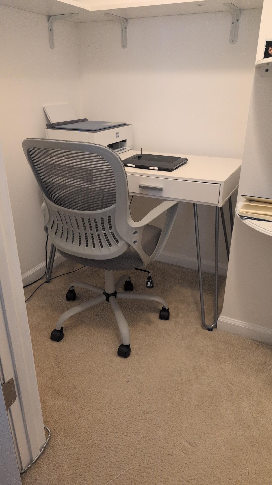 SHW Home Office Computer Hairpin Leg Desk with Drawer, Espresso customer photo 1