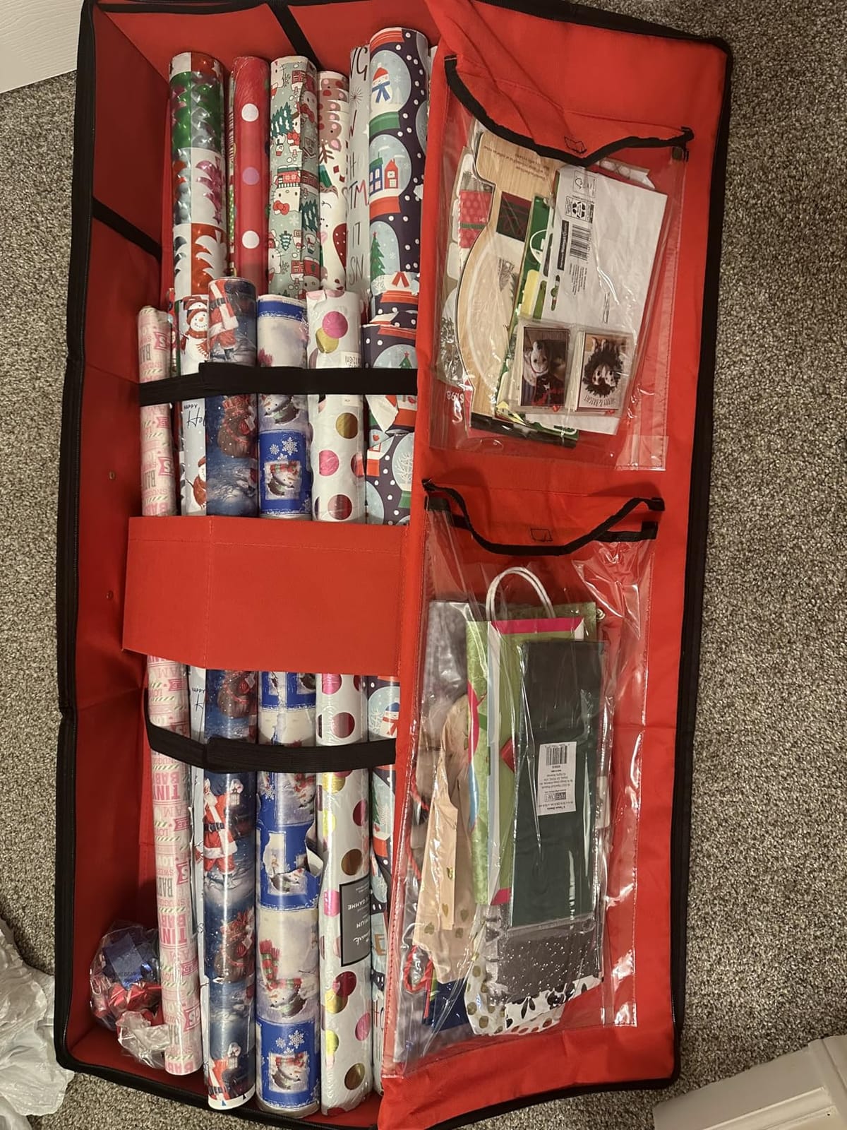 ZOBER Wrapping Paper Storage, Gift Wrapping Organizer Storage, Black/White customer photo 1