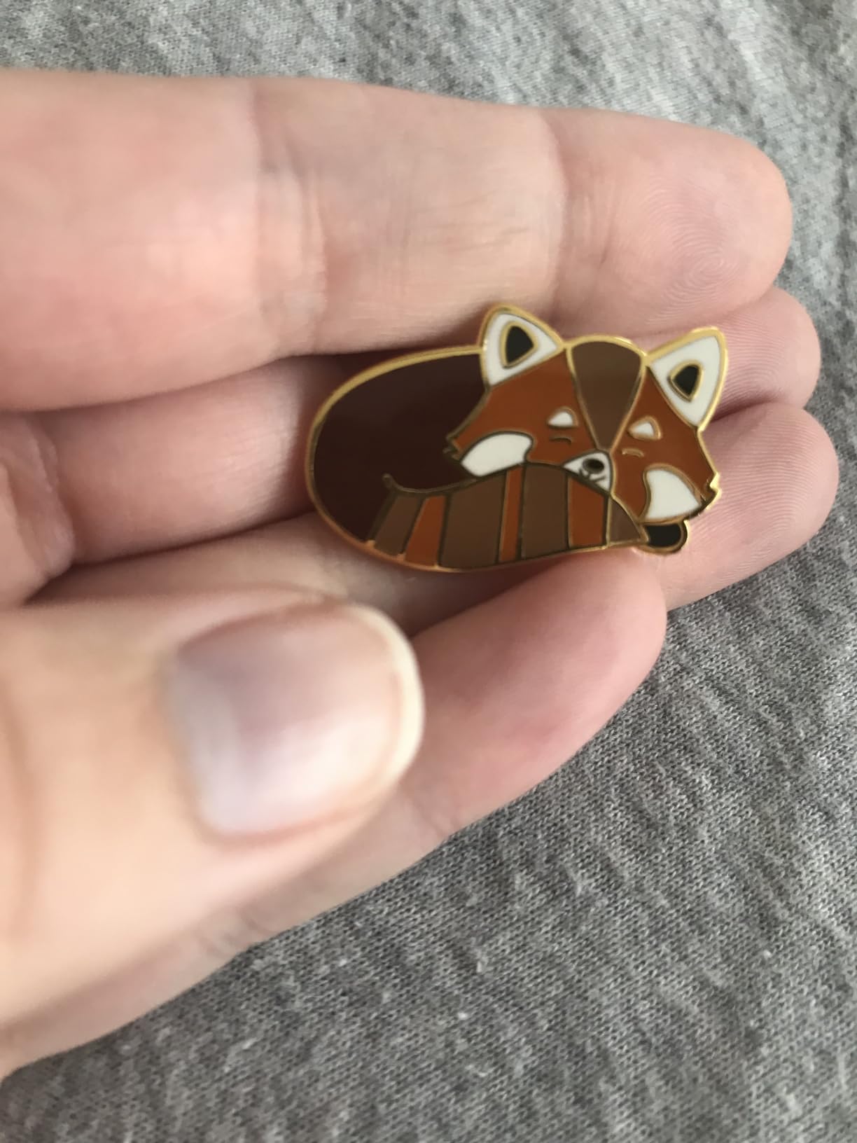 Mikspress Cute Red Panda Sleeping Enamel Pin customer photo 1