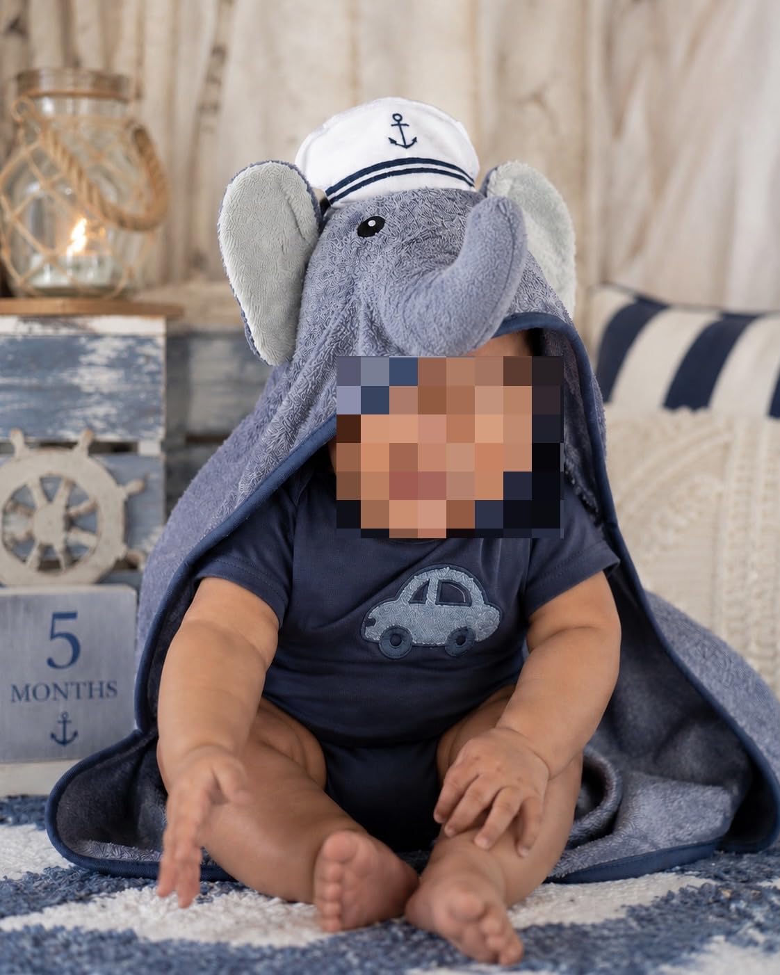 Hudson Baby Unisex Baby Cotton Animal Face Hooded Towel, Dinosaur, One Size customer photo 1