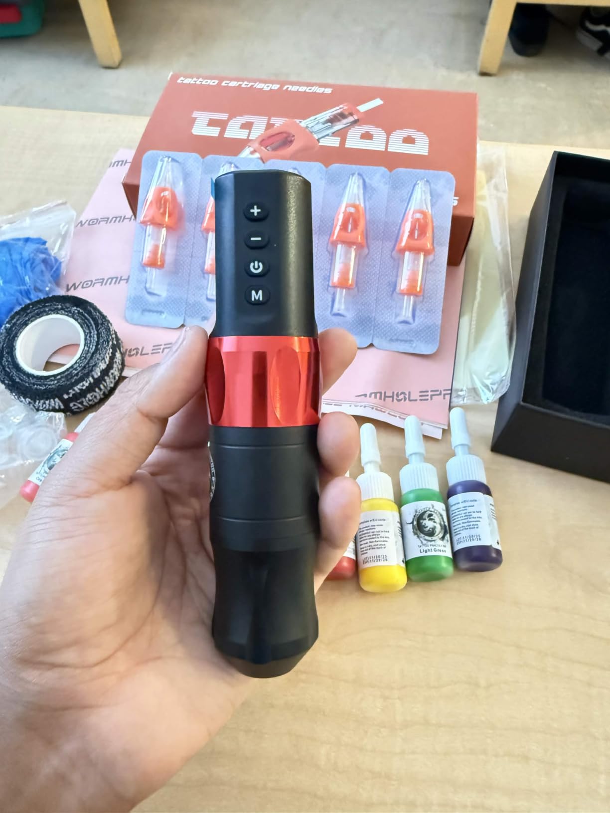 Wormhole Tattoo Gun Kit Uninterrupted Power Set for Beginners-Auri WTK070 customer photo 1
