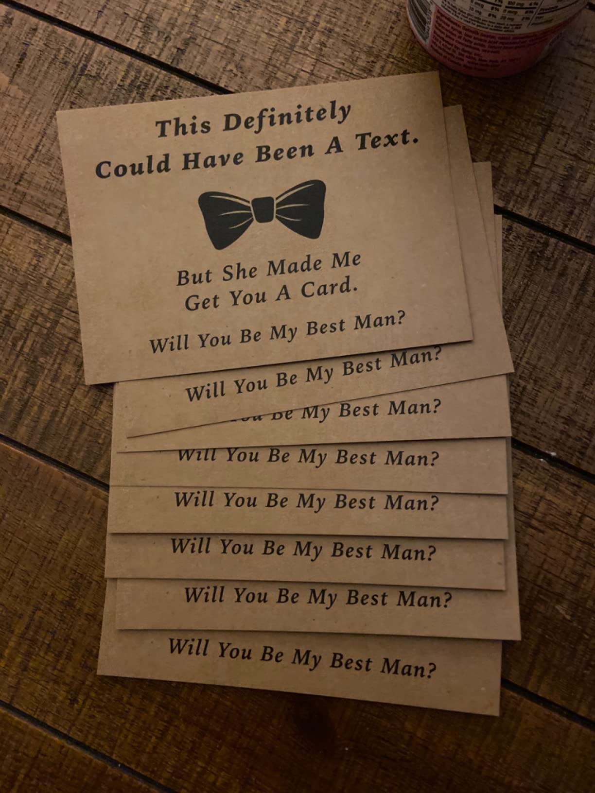 Teling 8 Pieces Groomsmen Proposal Gift Proposal Cards 7 Pieces Will You Be My Groomsman Funny Cards and 1 Will You Be My Best Man Card for Wedding Party Supplies customer photo 2