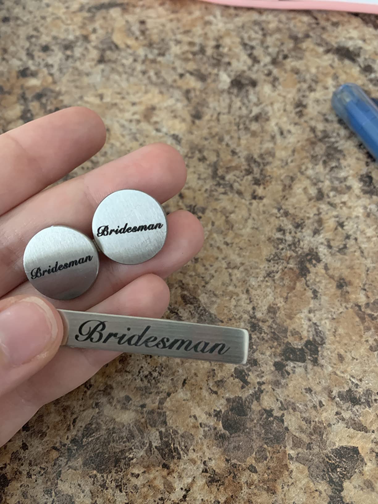 Kooer Personalized Men's Wedding Cufflinks, Custom Father Of The Bride Cuff Links Jewelry Gift For Men Him Groom Groomsman customer photo 1