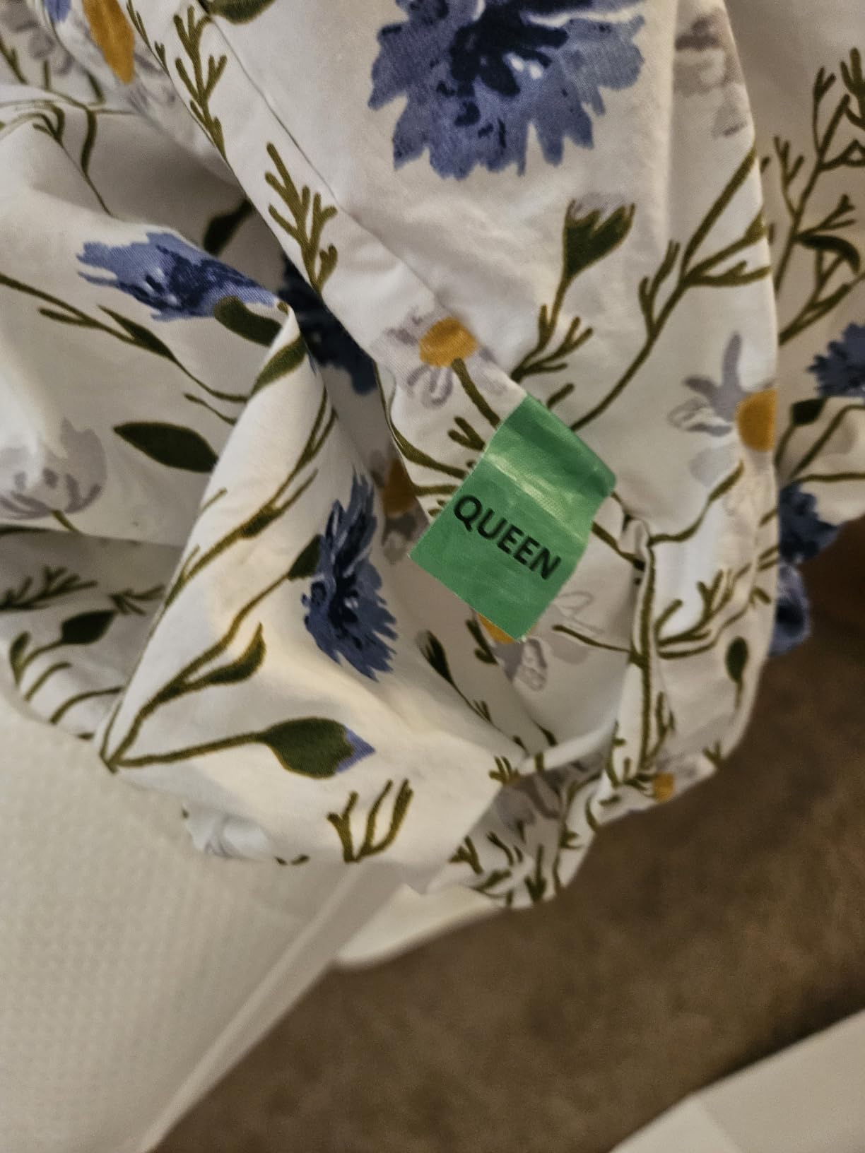 RUVANTI 100% Cotton Queen Sheets, Percale Queen Sheet Set, Sweet Pea customer photo 2