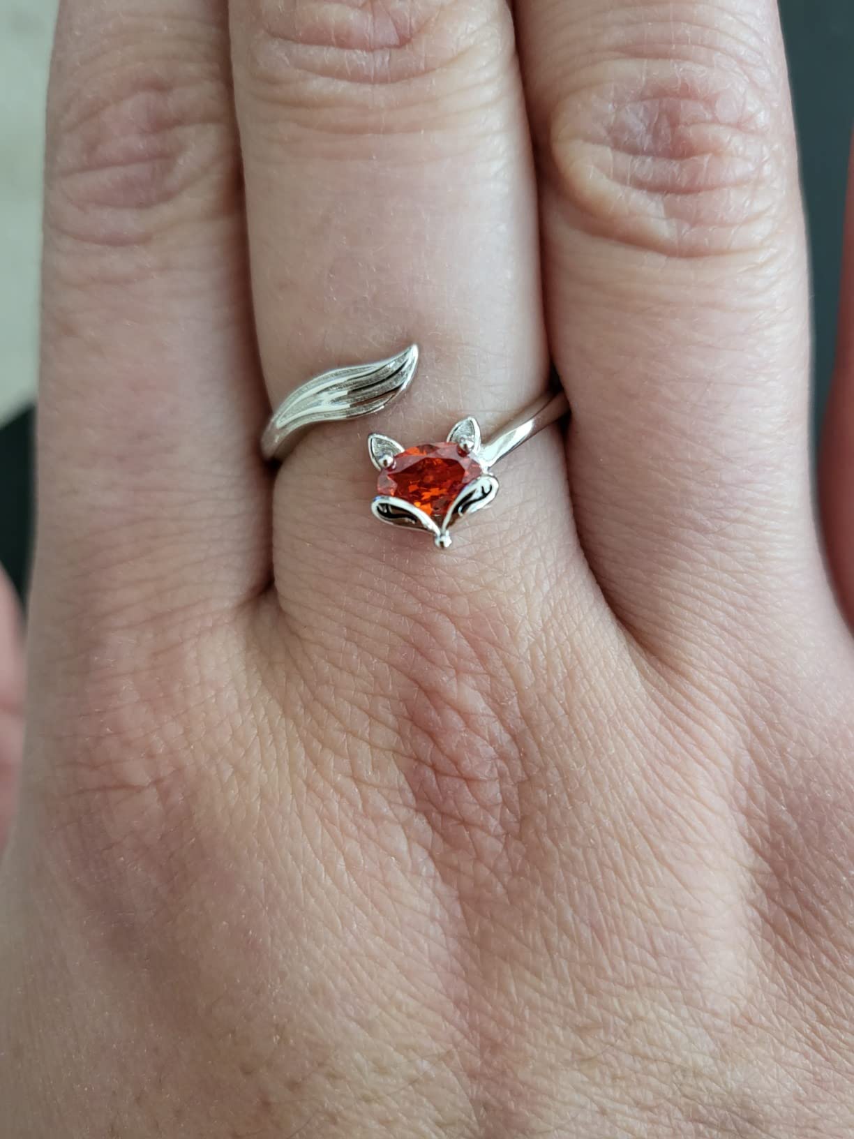MANBU Sterling Silver Fox Ring Earrings Jewelry for Women customer photo 1
