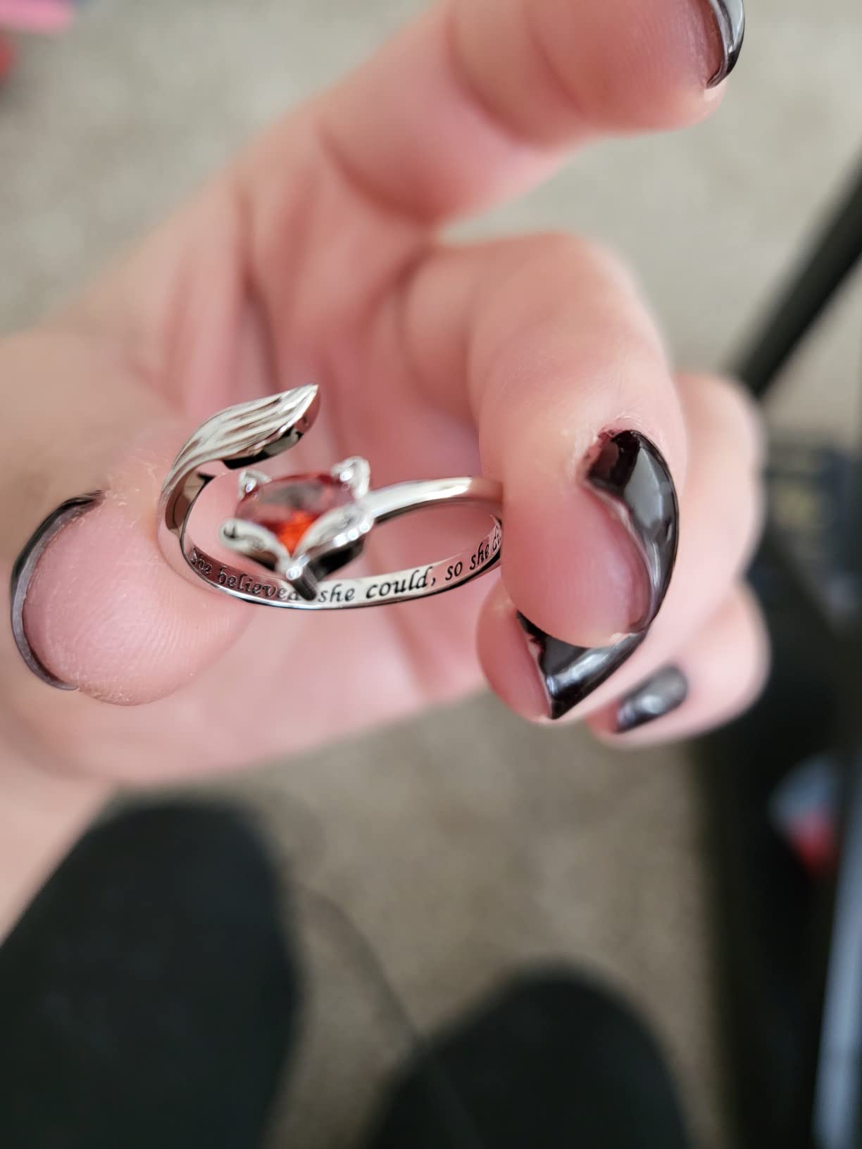 MANBU Sterling Silver Fox Ring Earrings Jewelry for Women customer photo 2