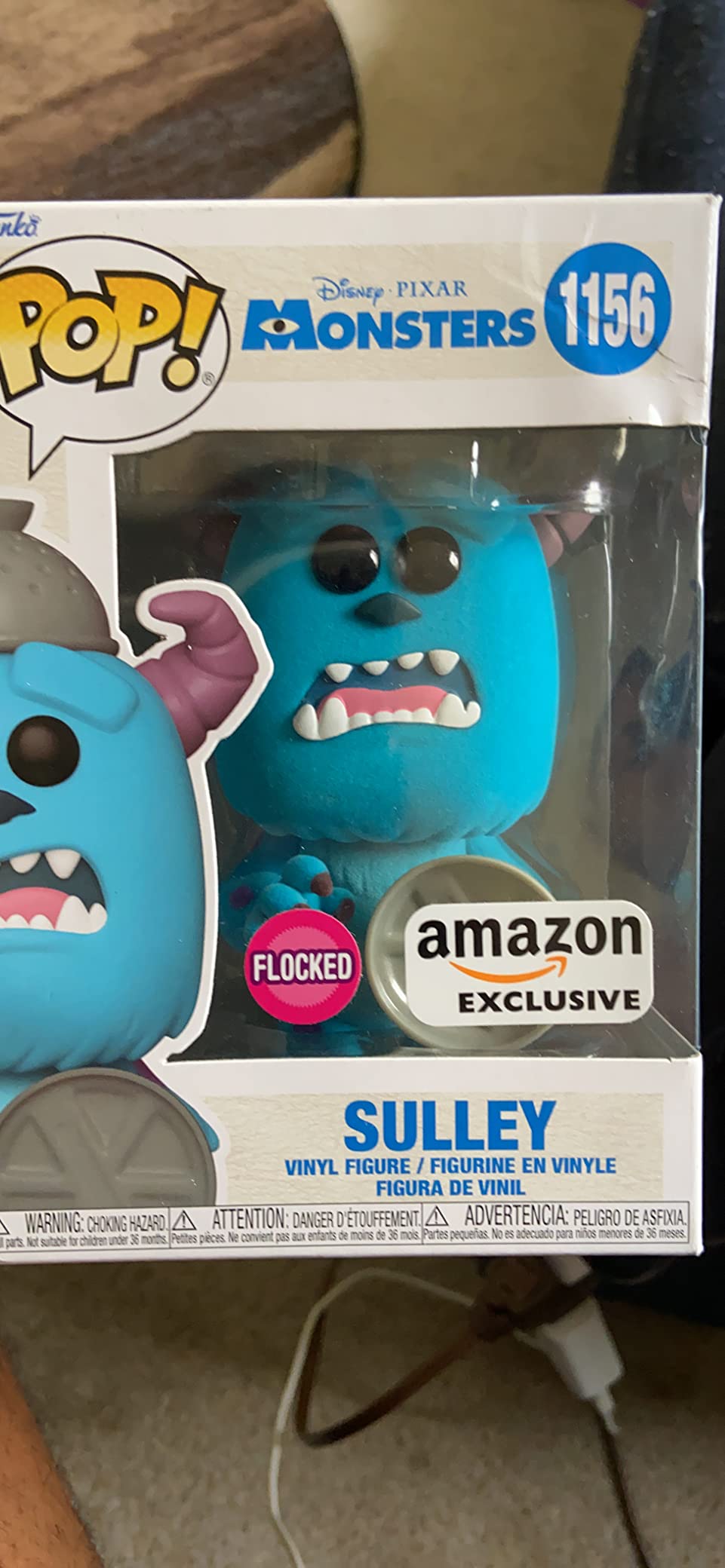 Funko Pop! Disney: Monsters Inc 20th - Sulley + Lid, Amazon Exclusive (Flocked) customer photo 1