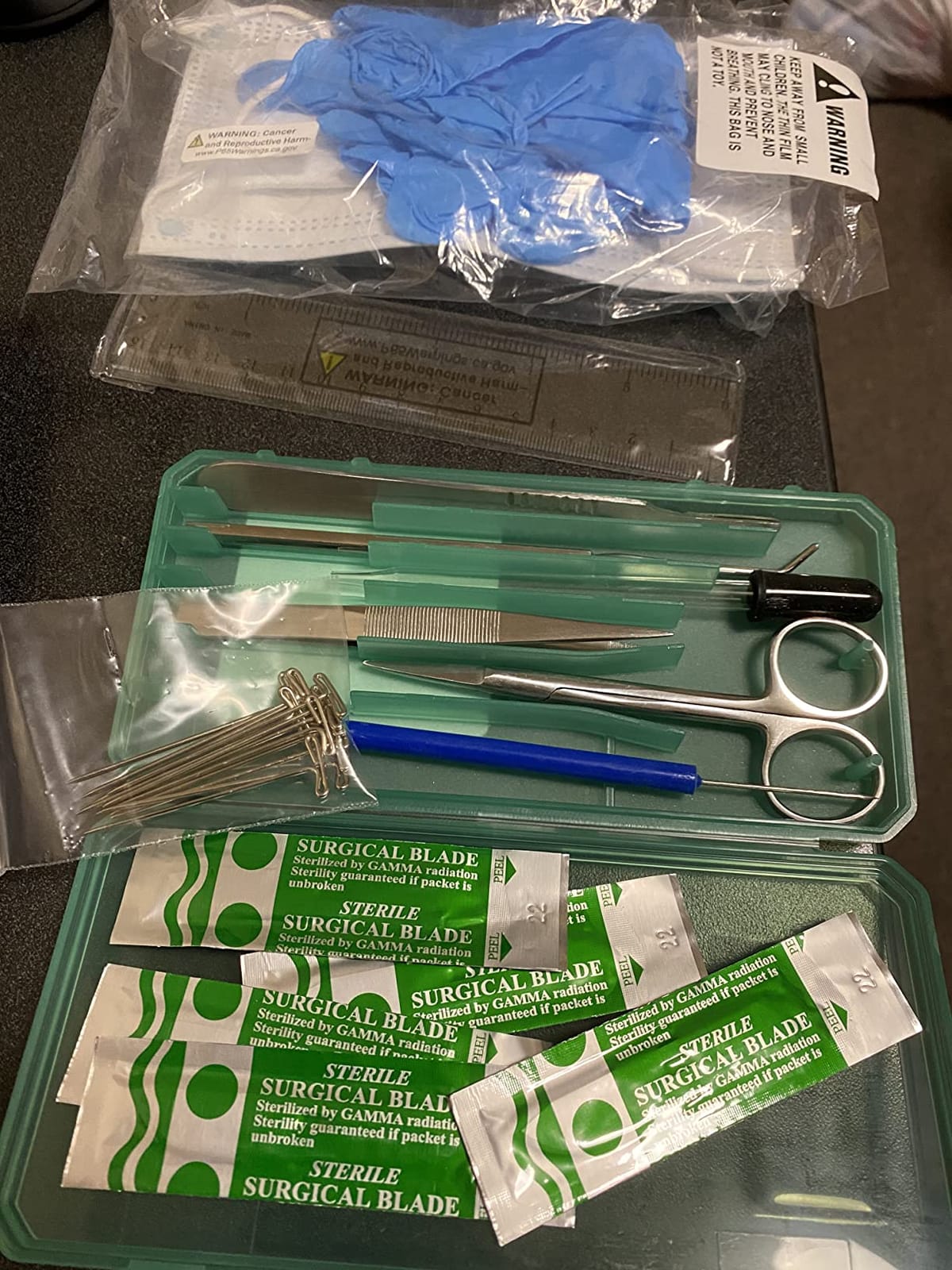 24-Piece Biology Dissection Kit with Stainless Steel Lab Tools & Case | dissection kit with stainless steel instruments, extra #22 blades, T-pins, and hard storage case for biology, anatomy customer photo 1