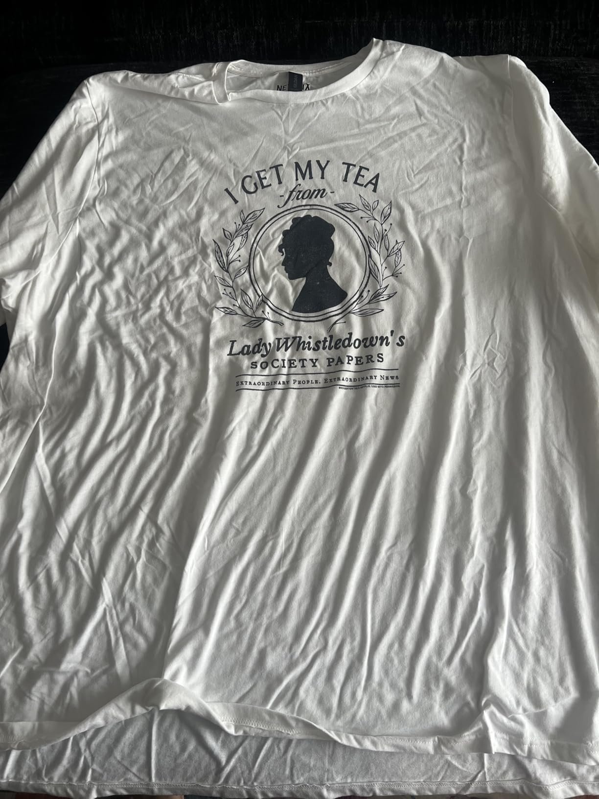 Bridgerton I Get My Tea from Lady Whistledown's T-Shirt Small customer photo 1