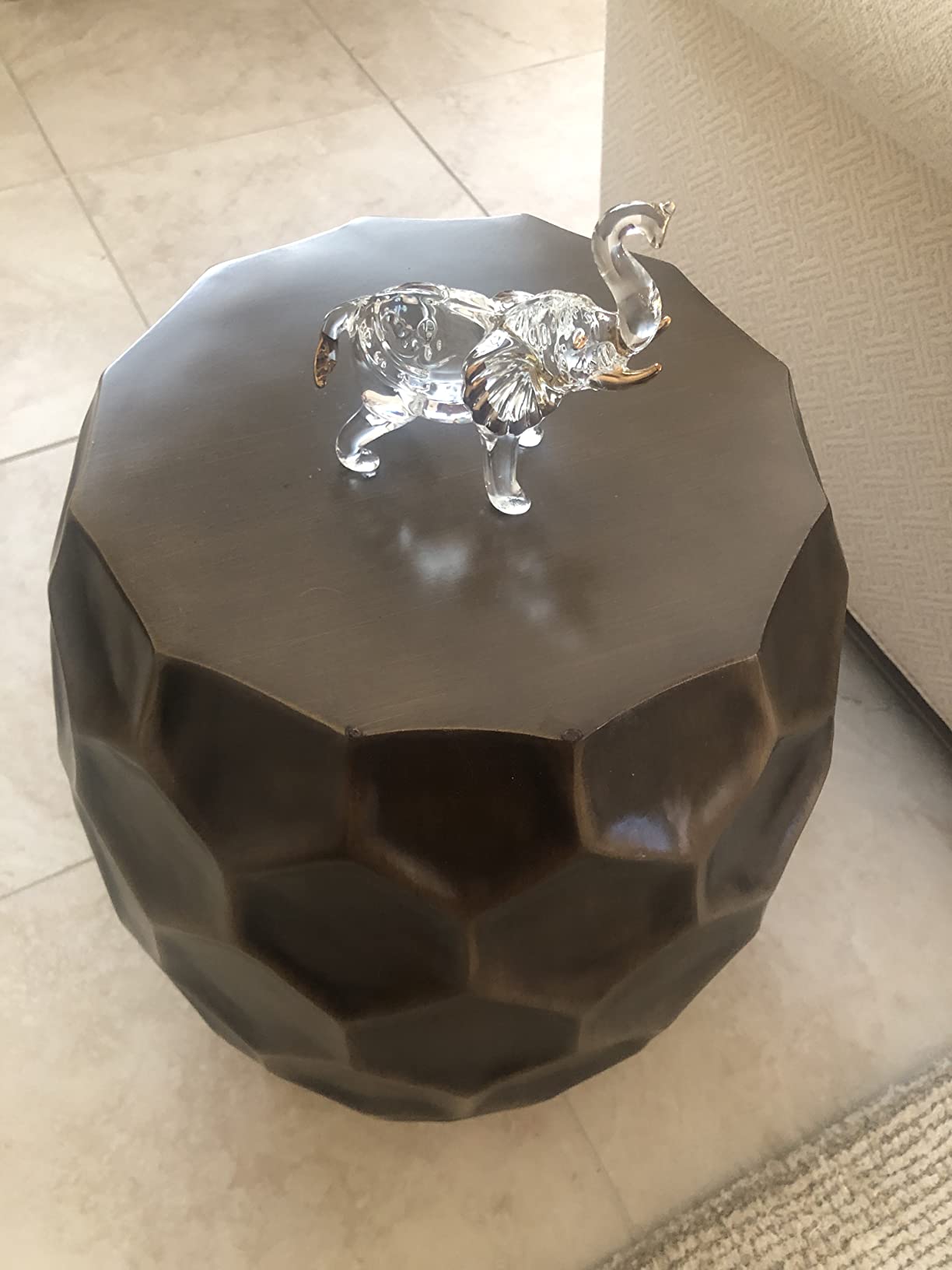 Crystal Thai Elephant with Trunk Raised Figurine Home Table Centerpiece customer photo 2
