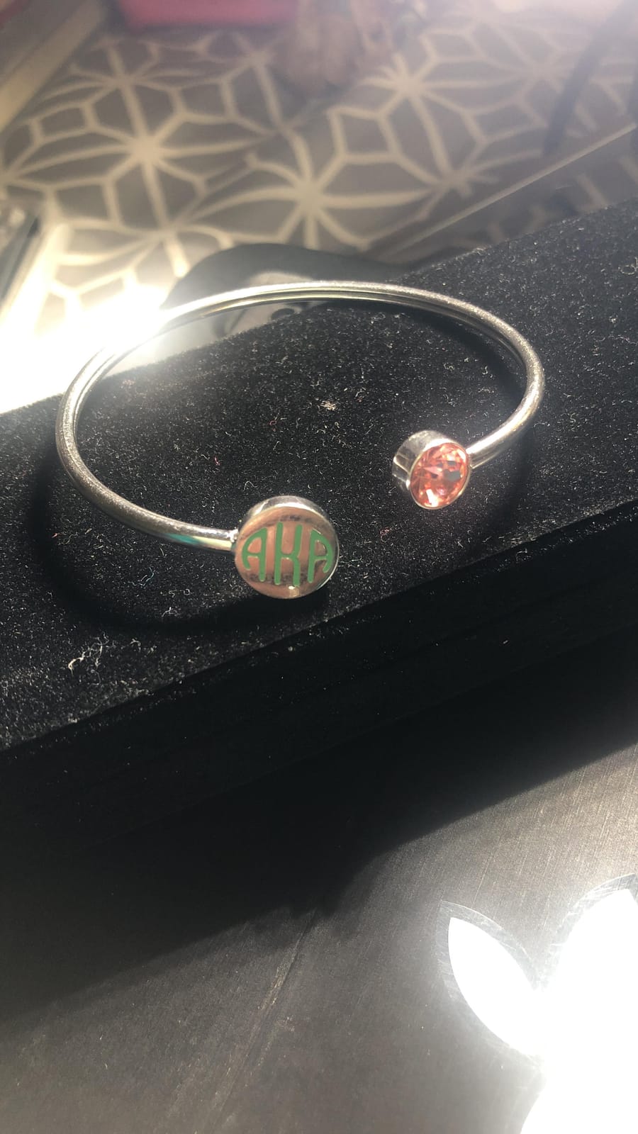FAADBUK Sisterhood Gift Greek Sorority Pink Zircon and Green Sorority Bracelet Sorority Graduation Jewelry Sorority Paraphernalia customer photo 1