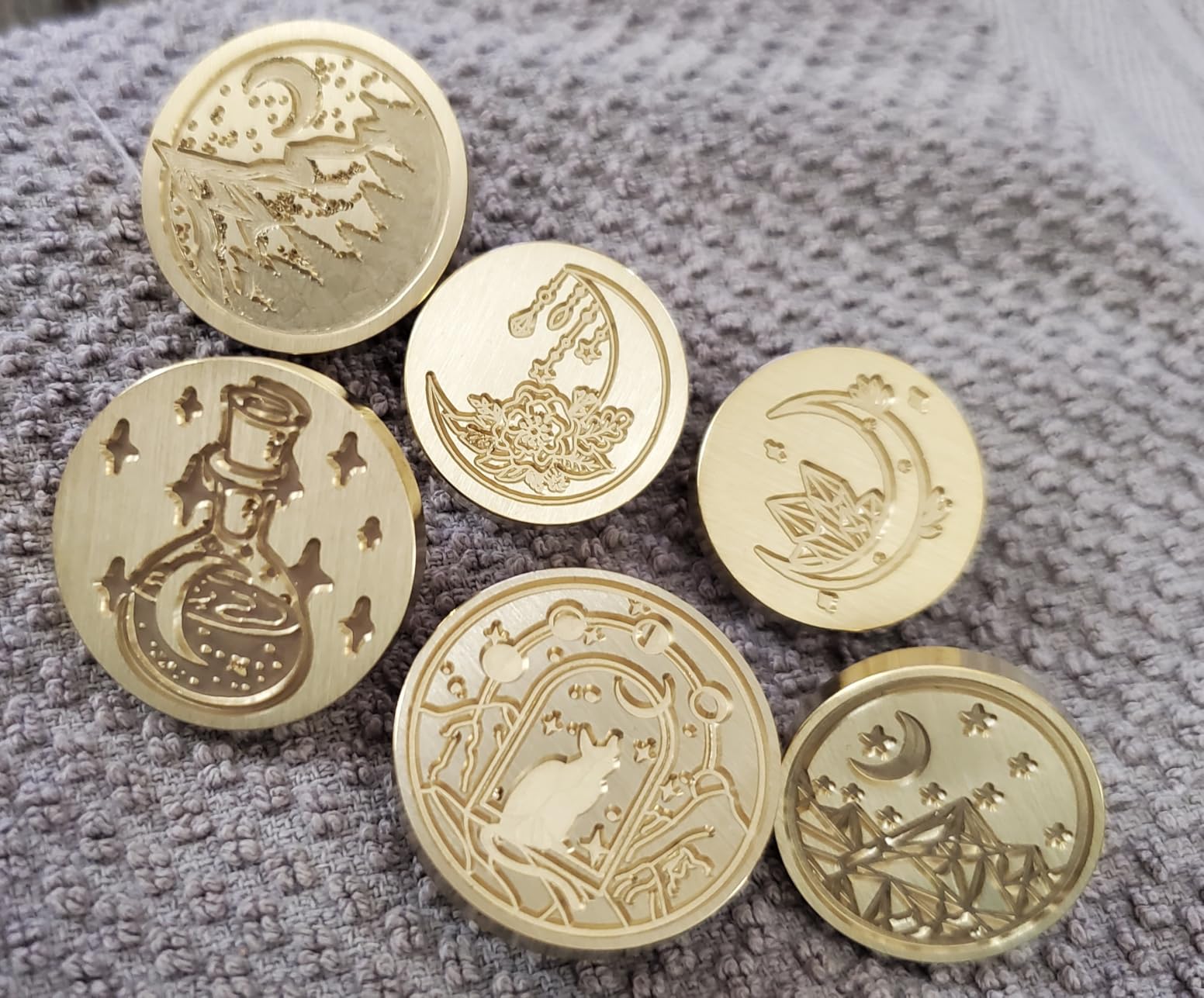 SWANGSA Wax Seal Stamp Set, Vintage 6 Pieces Moon Series Sealing Stamp Heads and 1 Wooden Handle Wax Seal Kit customer photo 2