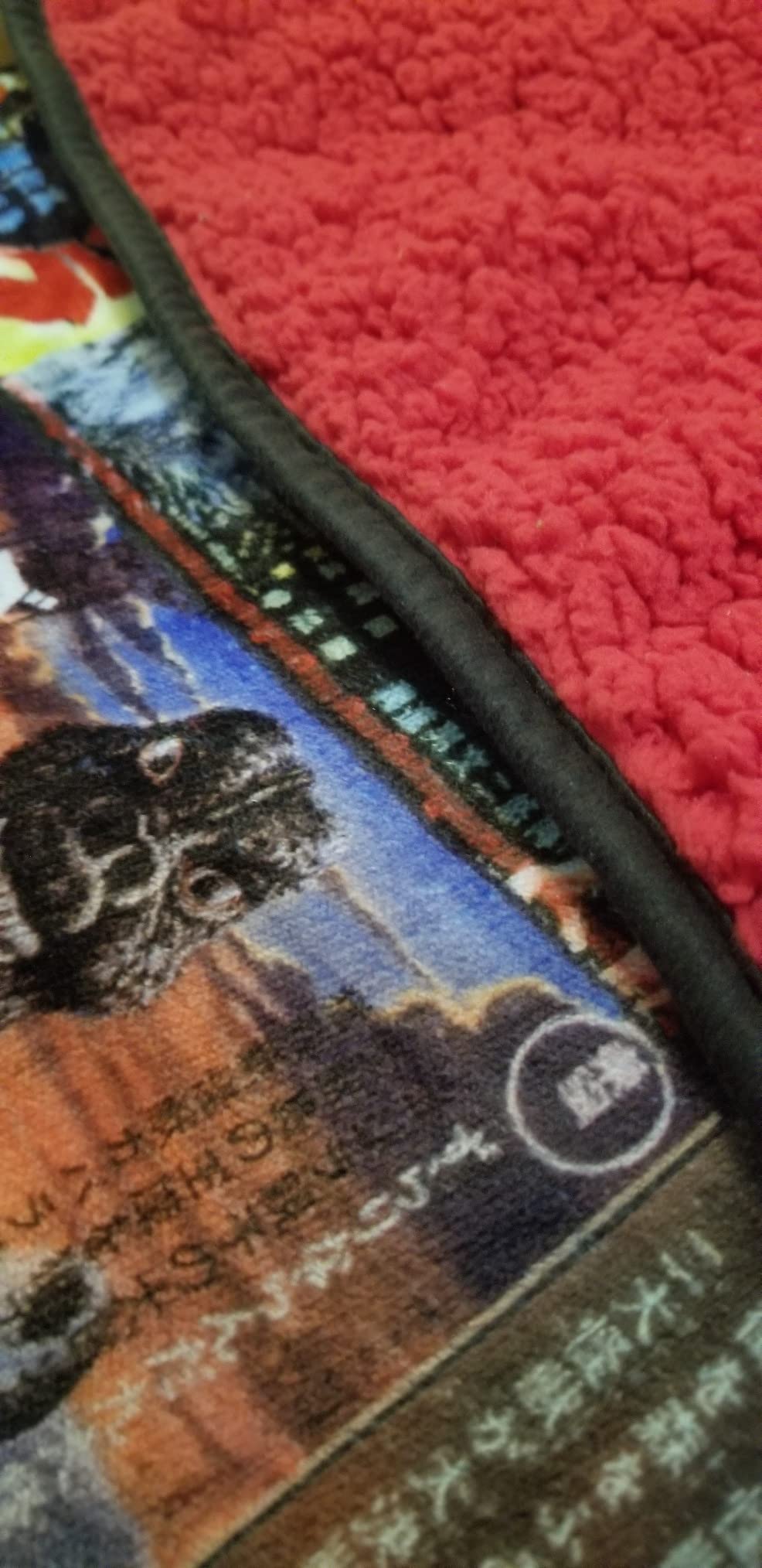 Surreal Entertainment Godzilla Movie Poster Oversized Plush Throw Blanket | Cozy Sherpa Cover For Sofa, Bed Super Soft Fleece Official Kaiju Monster Gojira Collectible 76 x 54 Inches, Red, One Size customer photo 1