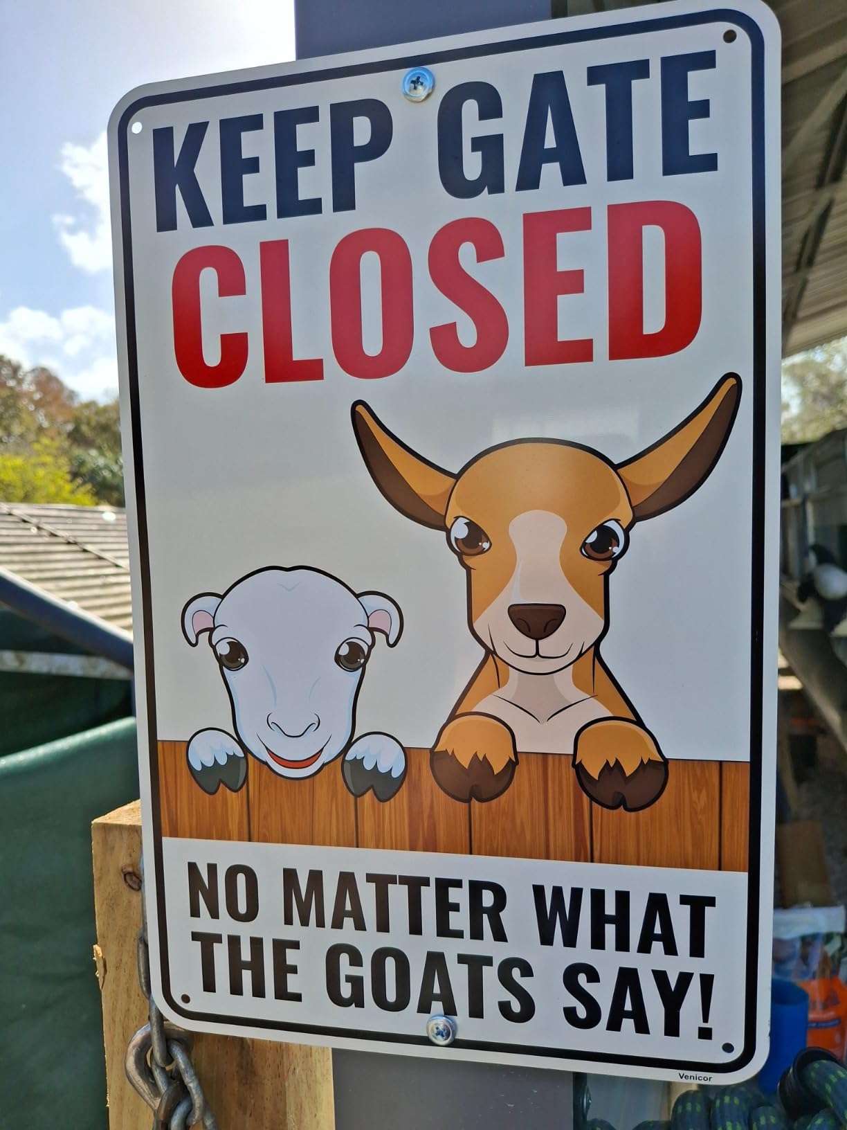 Venicor Goat Sign Decor - 14 x 9 Inches - Aluminum - Goat Gifts & Supplies customer photo 1