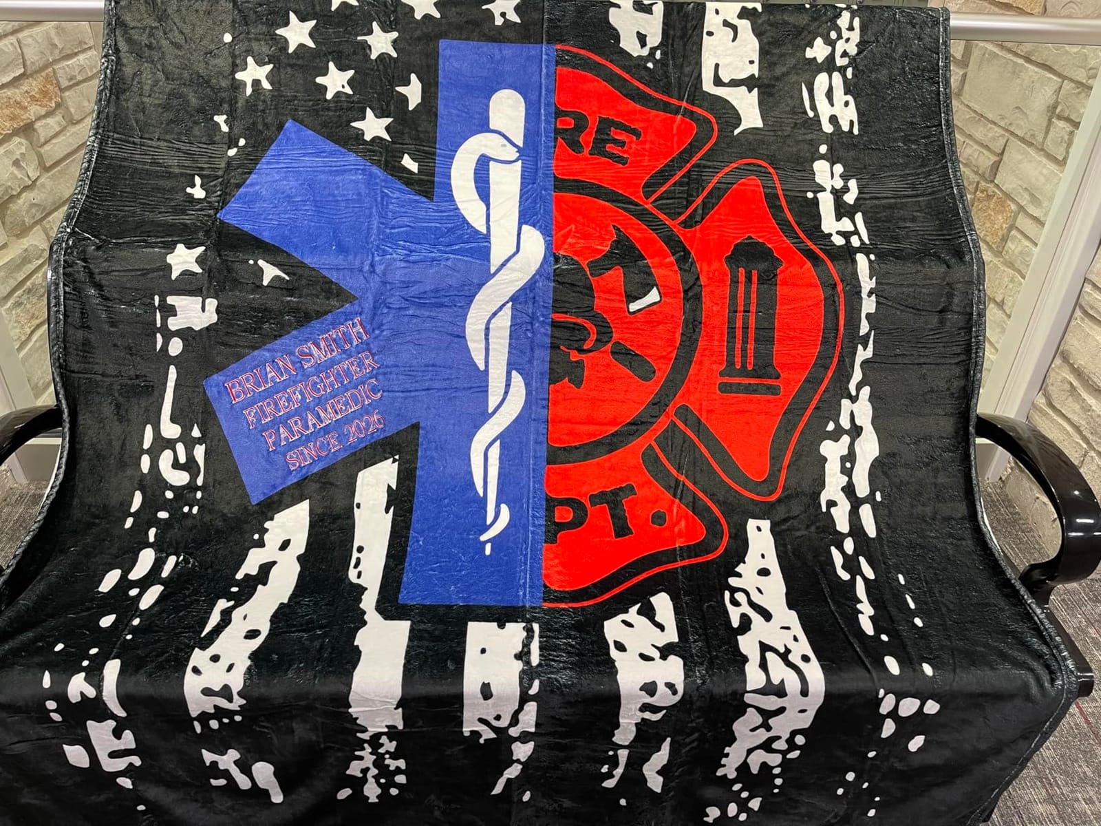 Firefighter EMT Throw Blankets, Birthday Gift Idea for Men Dad Husband Son Friend 60