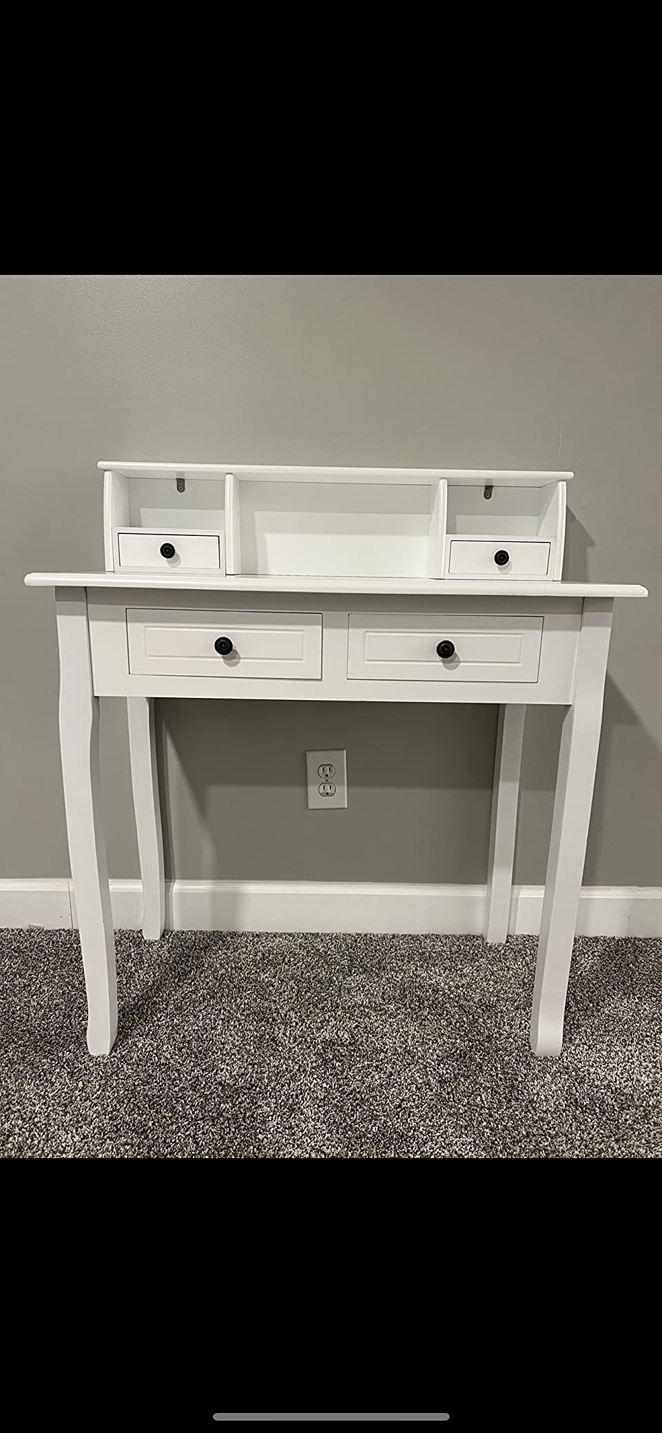 Small White Writing Desk with Hutch – 32