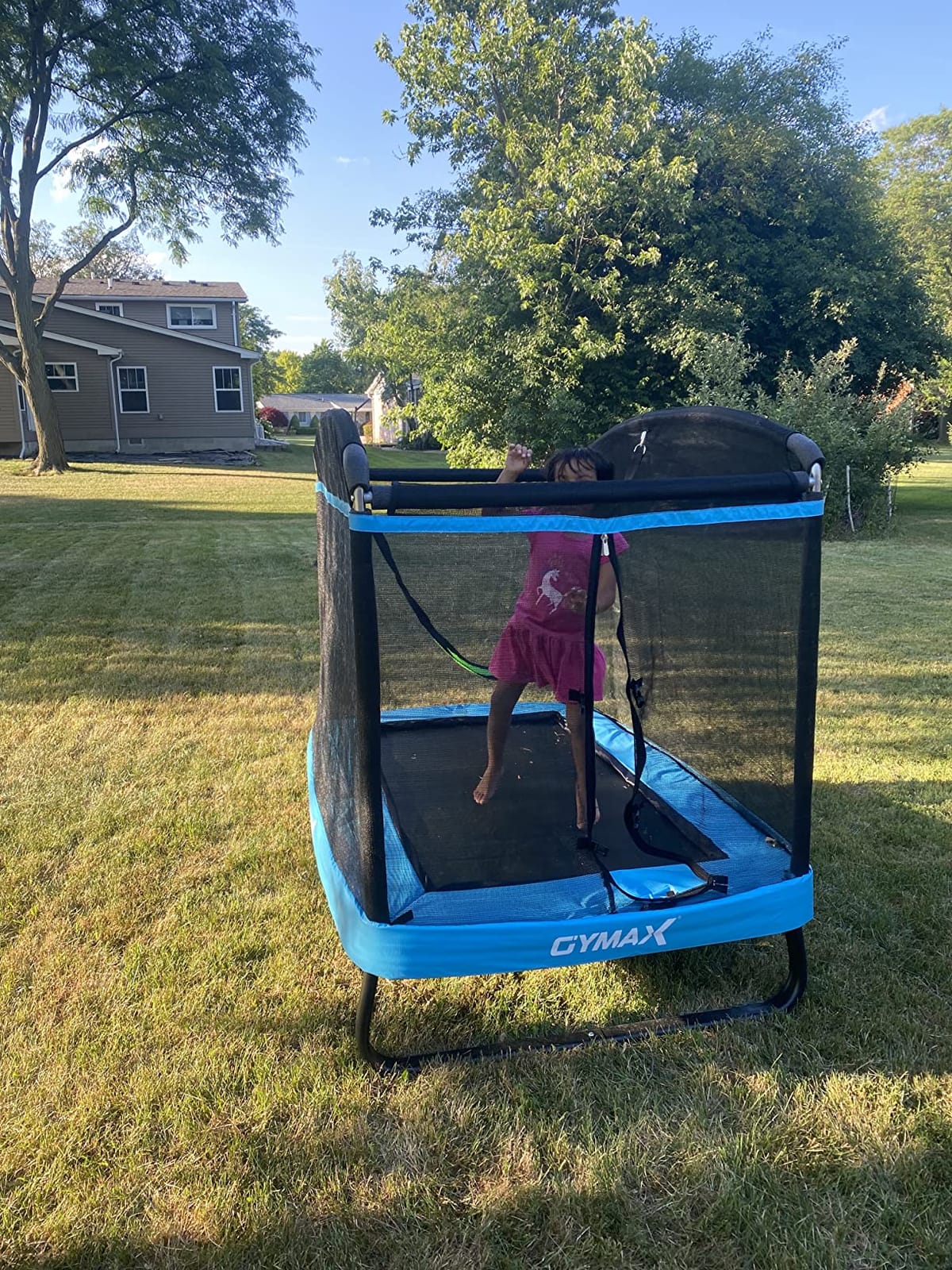 Giantex 6 FT Trampoline for Kids with Swing, Toddler Trampolines with Safety Enclosure Net, ASTM Approved, Rectangle Indoor & Outdoor Mini Kids Trampoline customer photo 1