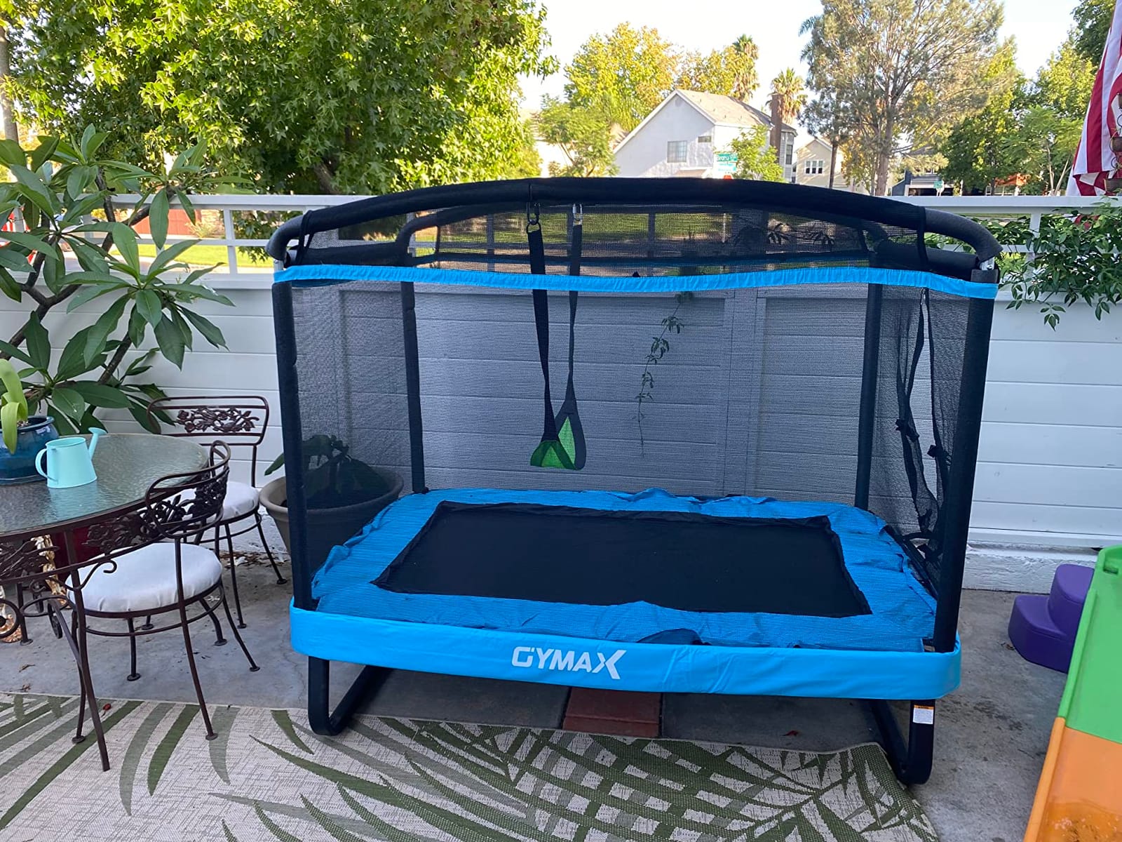 Giantex 6 FT Trampoline for Kids with Swing, Toddler Trampolines with Safety Enclosure Net, ASTM Approved, Rectangle Indoor & Outdoor Mini Kids Trampoline customer photo 2