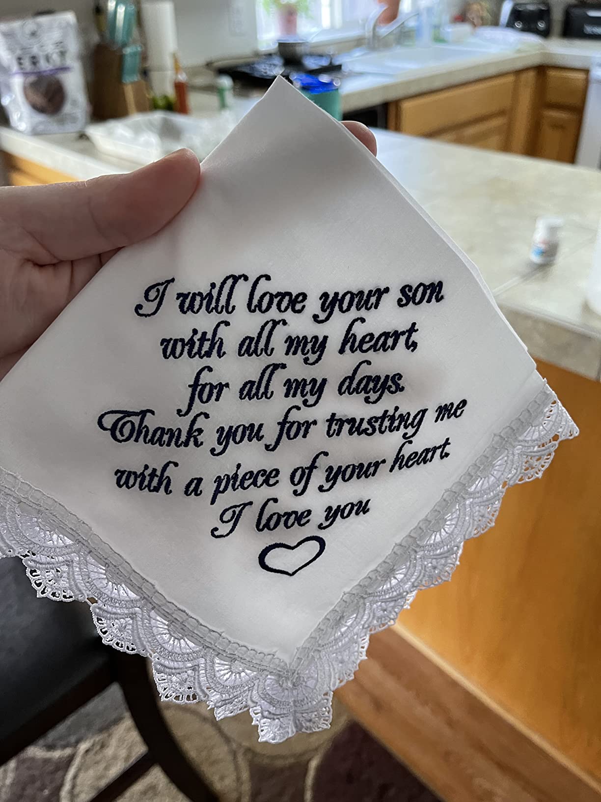 Mother of the Groom Gifts from Bride Future Mother in Law Gifts from Daughter in Law Wedding Day Embroidered Wedding Handkerchief customer photo 1