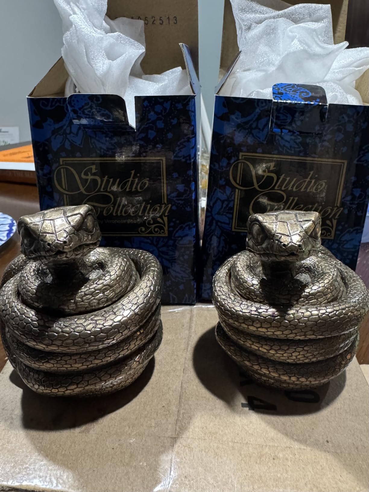 Veronese Design 3 Inch Coiling Snake Secret Trinket Stash Box Cold Cast Resin Bronze Finish Cute Animal Sculpture customer photo 1