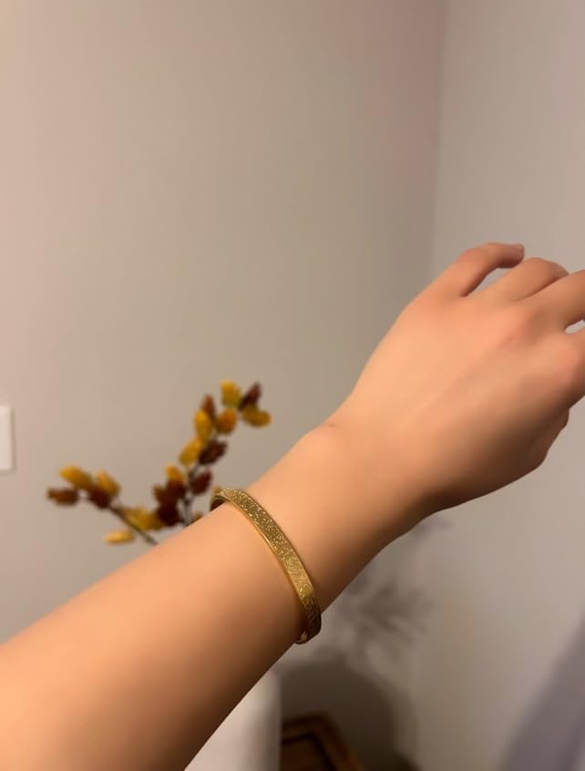 Qitian Islamic Jewelry Gifts for Women Allah Gold Bangles Bracelets Ayatul Kursi Arabic Cuff Bracelet for Women Men Islam Eid Ramadan New Year Gifts customer photo 1