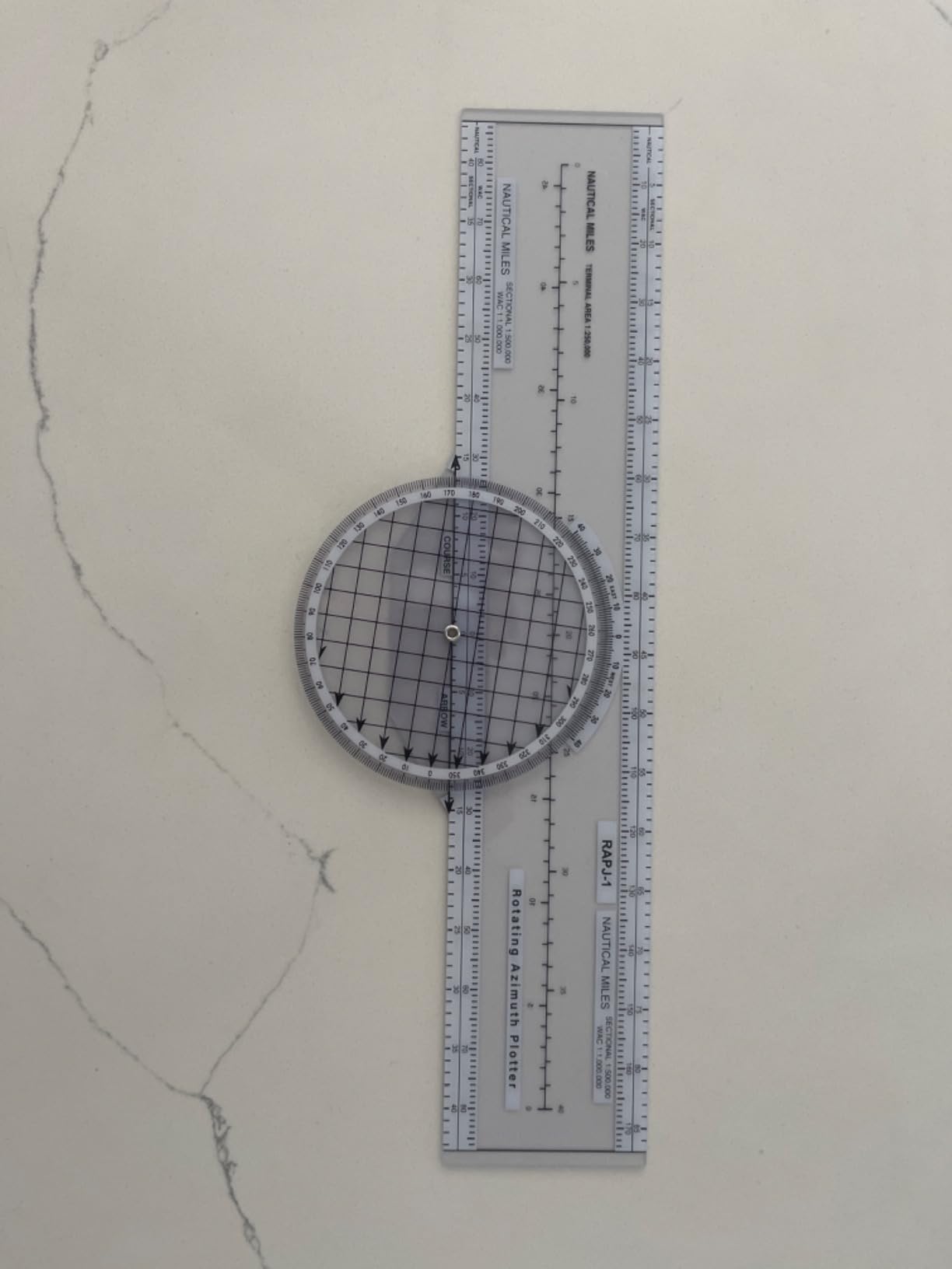 Aviation Plotter Aviation Slide Rule with 8 Functions for Pilot Student Accessories Rotating Azimuth Plotter, WAC Charts, Air Navigation Plotter for Navigational Usage customer photo 1