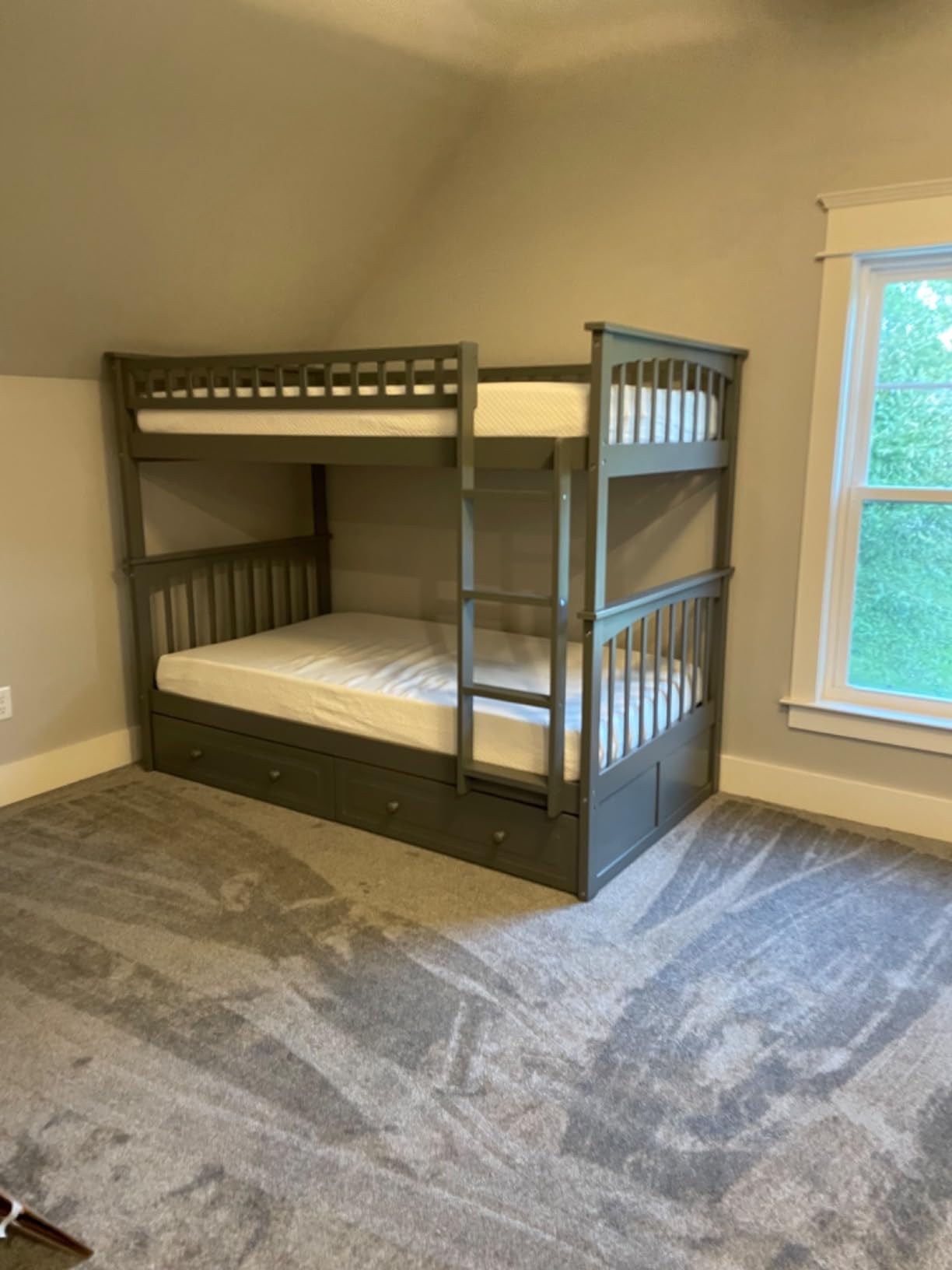 Harper & Bright Convertible Wood Twin-Over-Twin Bunk Bed with Storage Drawers and Ladder - Can Be Divided Into Two Daybeds (White) customer photo 1