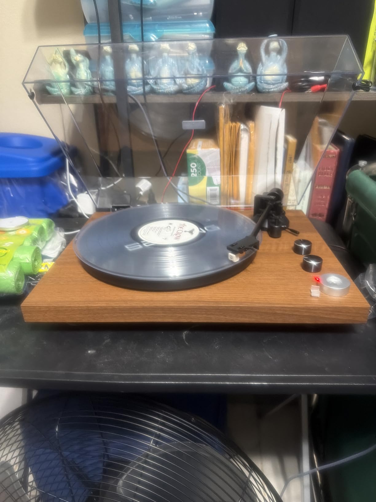 SeeYing Vinyl Record Player with 36 Watt Stereo Bookshelf Speakers customer photo 2