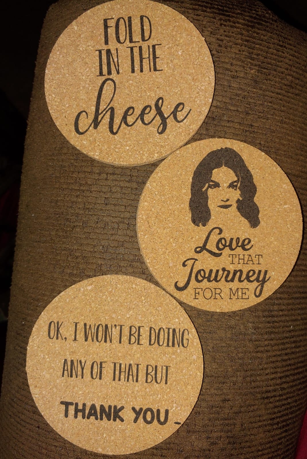 Fold in The Cheese TV Show Coasters, 6 Pcs Coffee Coasters for SC Fans customer photo 2