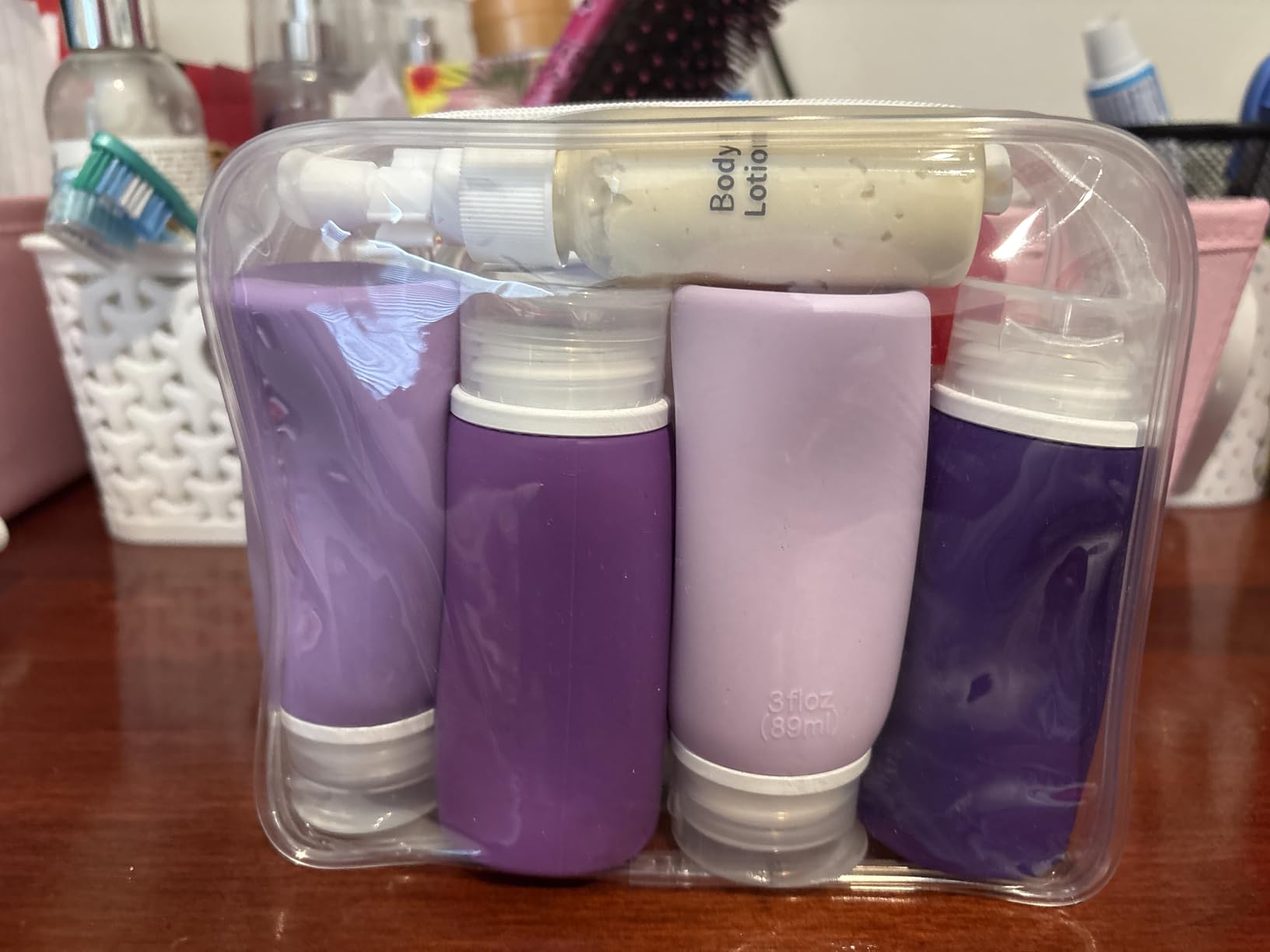 Muslish 21 Pack Leak Proof Silicone Travel Bottles Set, TSA Approved Containers for Toiletries, Travel Size Accessories and Shampoo Conditioner Bottles with Toiletry Bag (BPA Free) customer photo 2