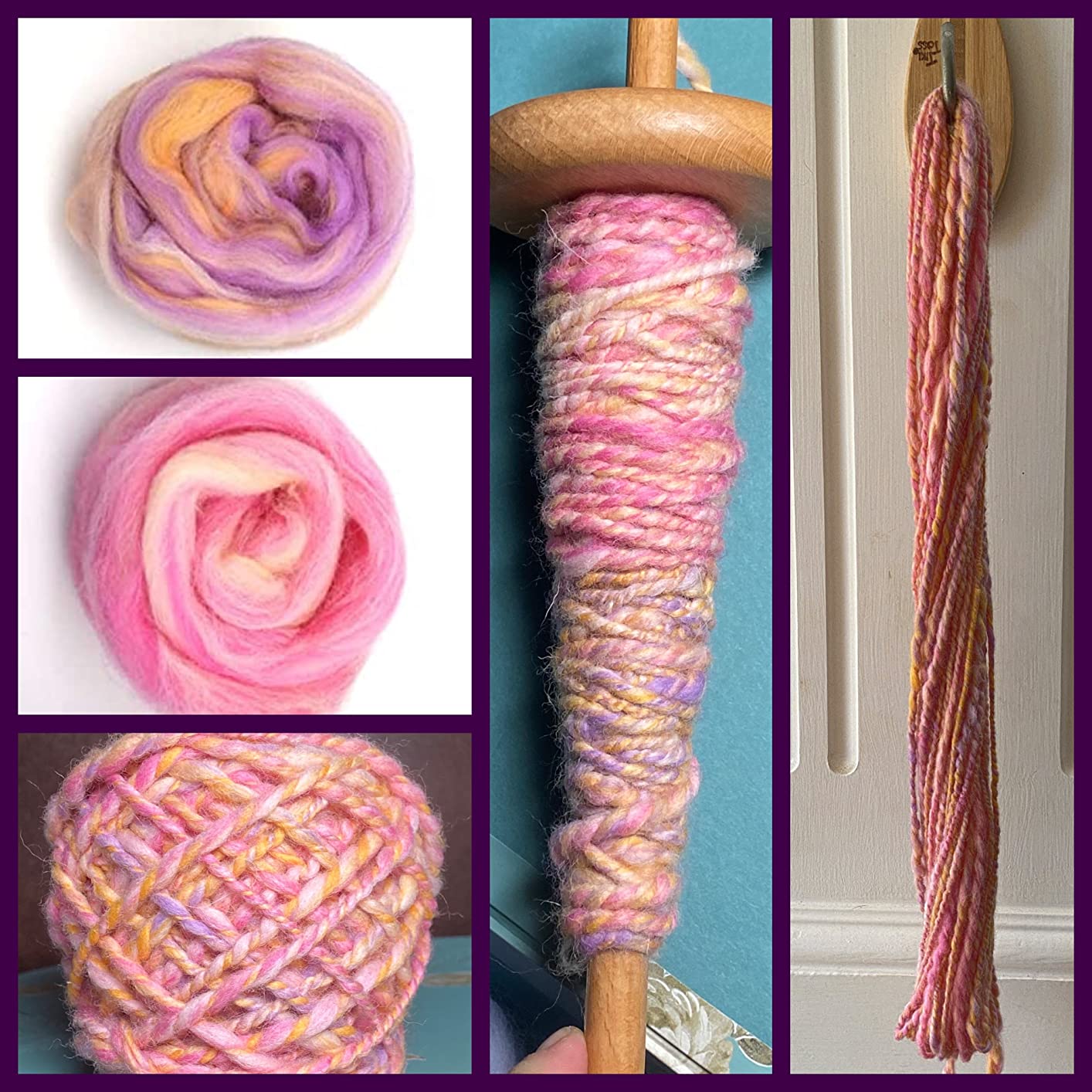 DICHA 3 Inch Drop Spindle Kit- High Low Whorl Wooden Spindles with 5.6 Oz Merino Wool/Top and Instructions-Weaving Spinning Wheels for Beginners-All in A Gift Box-Perfect Spinner Gifts（MC） customer photo 1