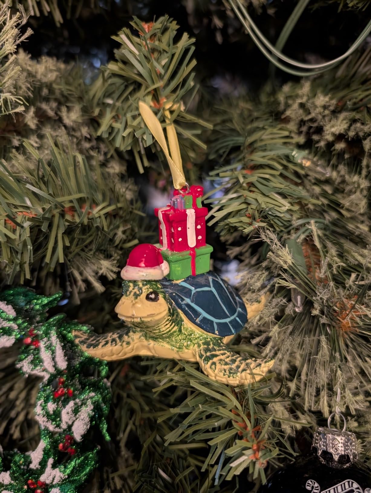 Blue Sea Turtle Beach Ocean Coastal Christmas Tree Hanging Ornament Decoration Decor customer photo 1