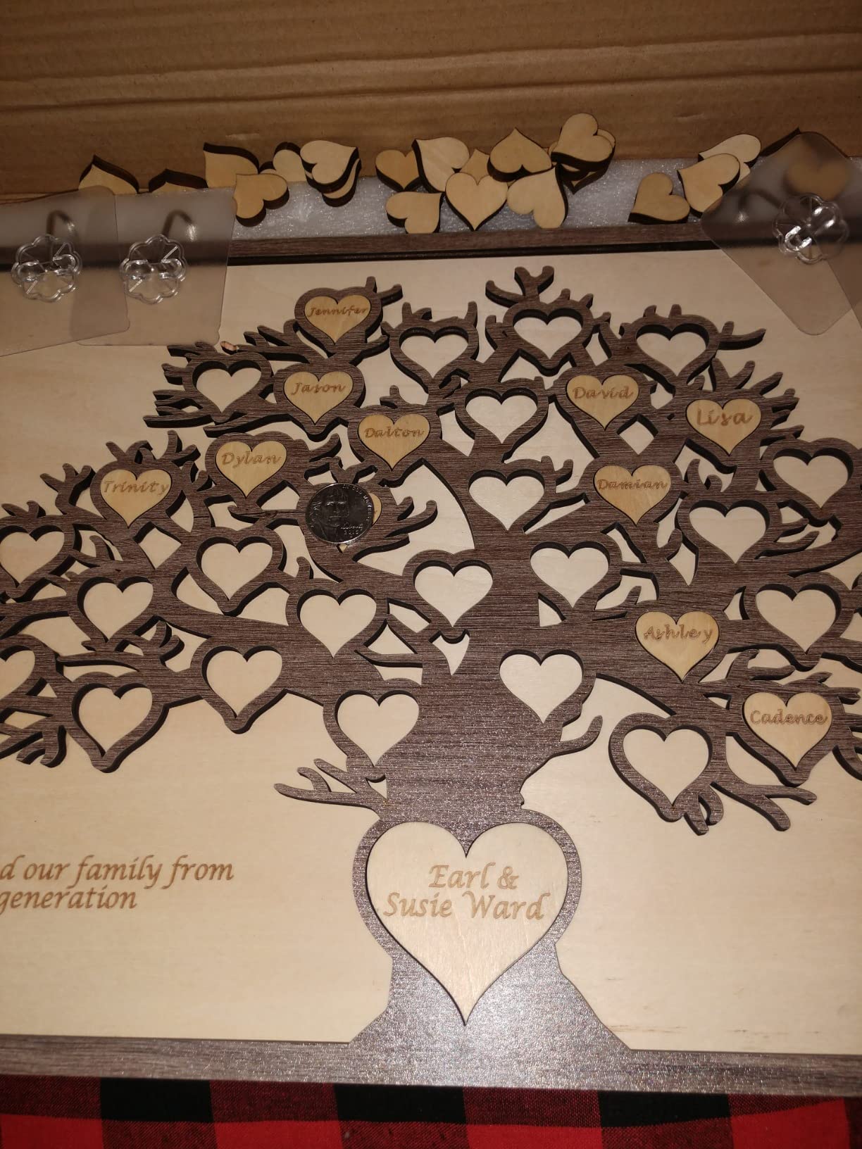 Personalized Custom Name Family Tree Wooden Decor Desktop Sign Wooden Decoration Sign Gift for Mom Christmas Mothers' Day With Names on Heart Shape customer photo 1