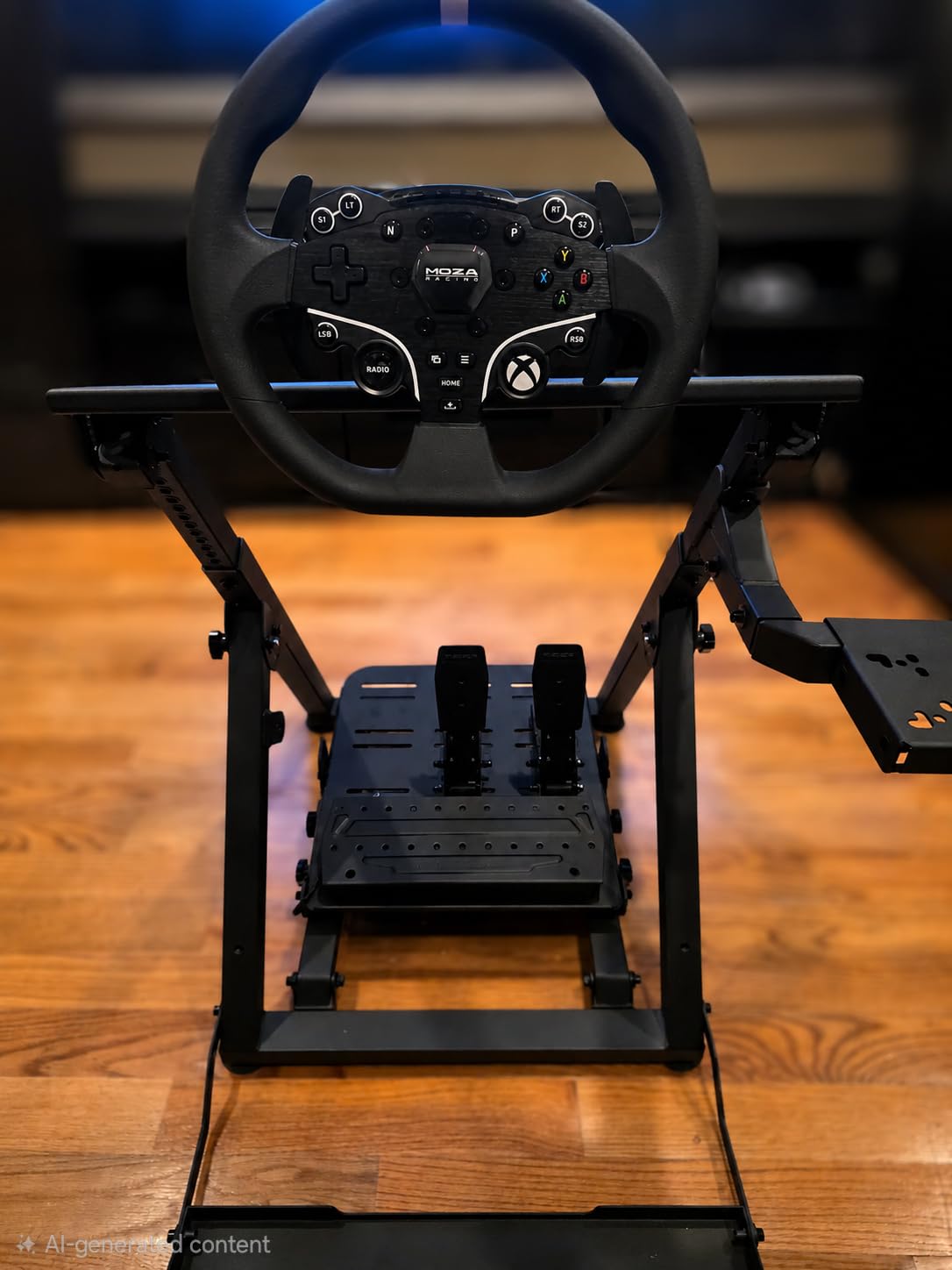 Next Level Racing Wheel Stand 2.0. Steering wheel stand for Thrustmaster, Fanatec, moza Racing on PC and video game consoles. Upgradeable to full cockpit with GTSeat add-on (not included) customer photo 2
