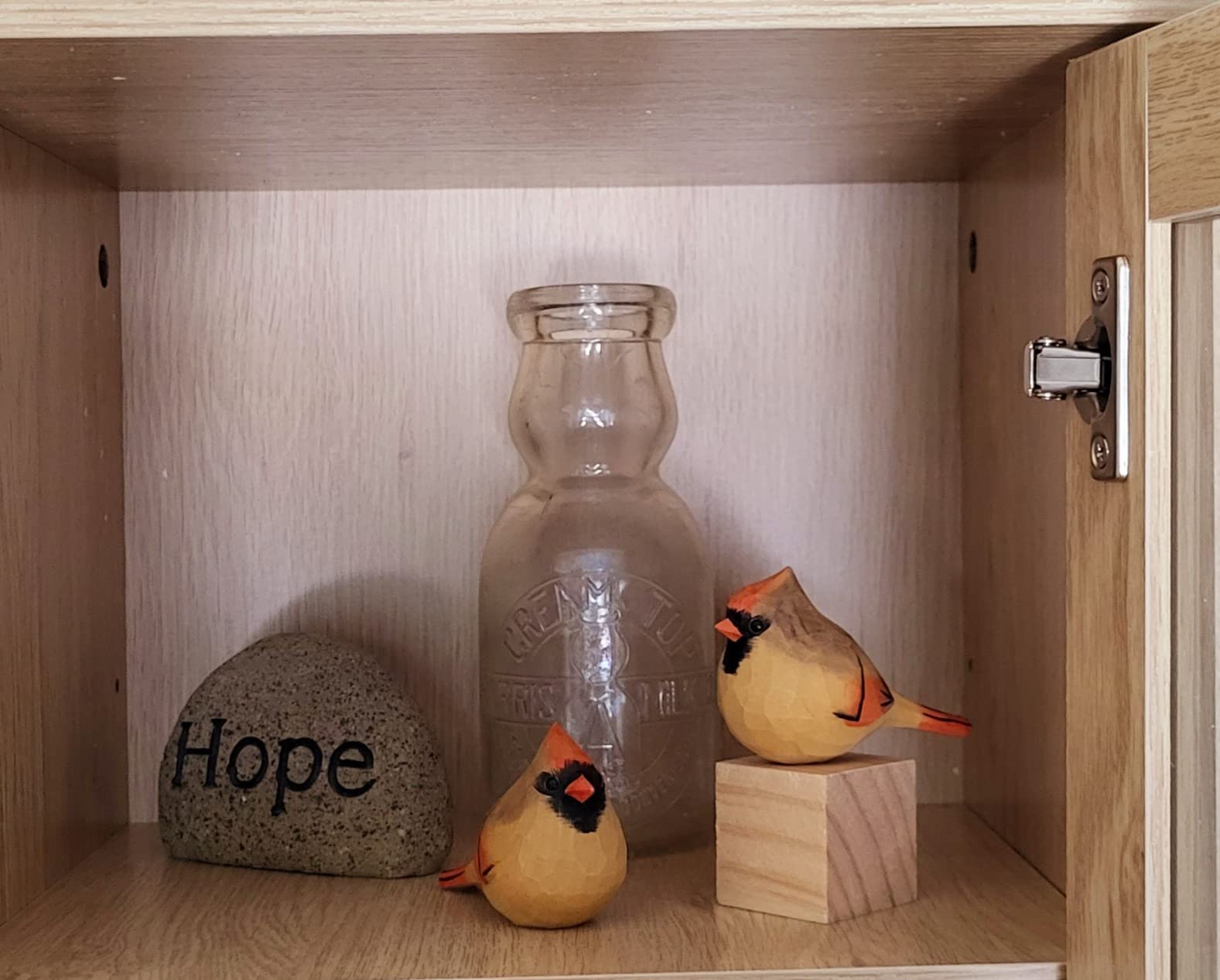NC Bird Figurines Hand Carved Painted Wooden Statues for Home Decor Bird Ornaments for Shelf Decor (Tufted tit) customer photo 1