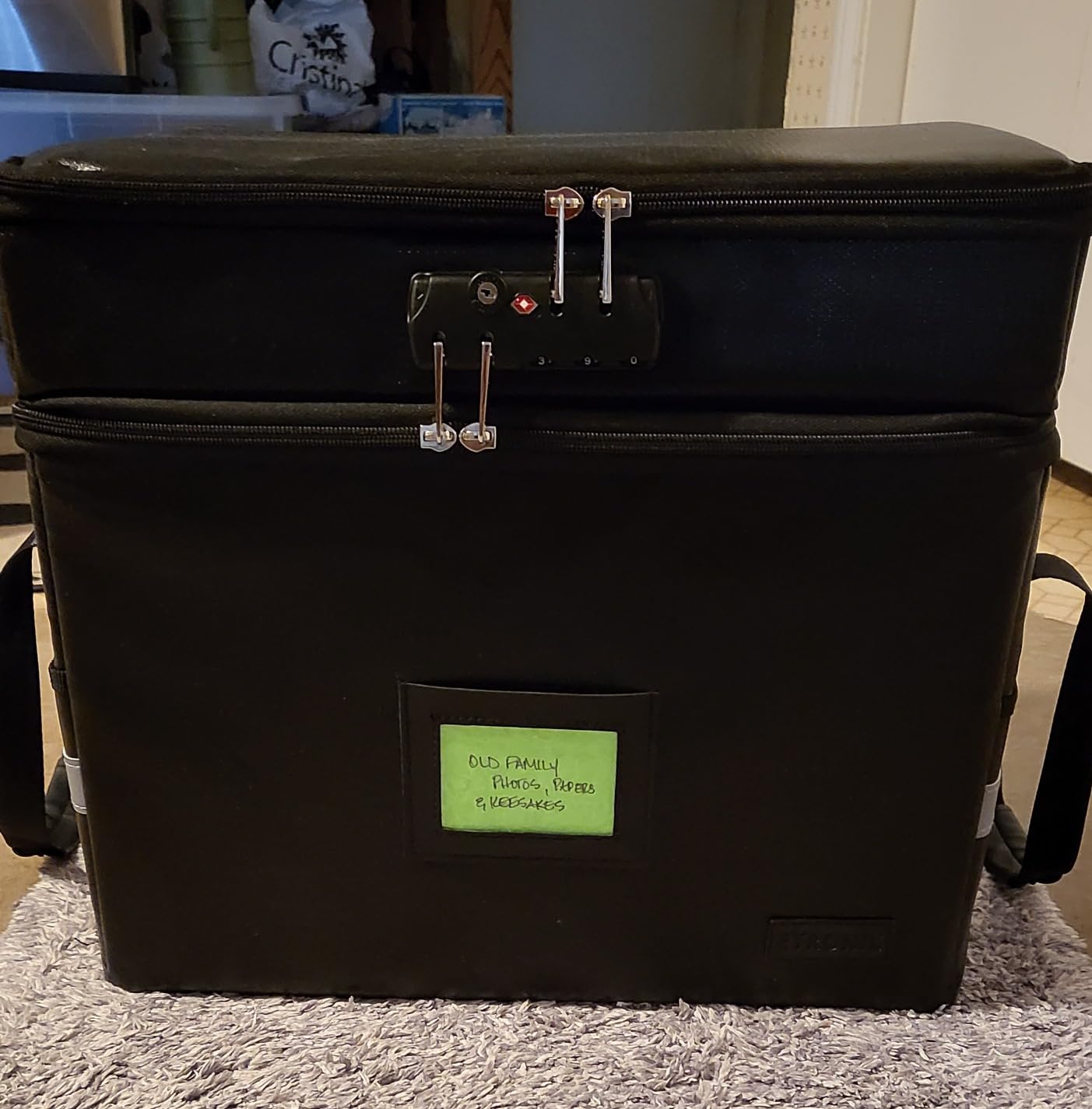 Fireproof File Oganizer with Lock, 2 Layer Fireproof Document Storage Box customer photo 2