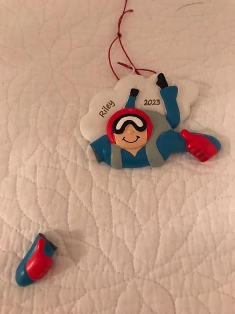 Personalized Skydiver Christmas Ornament, Male Skydiver Ornament customer photo 2