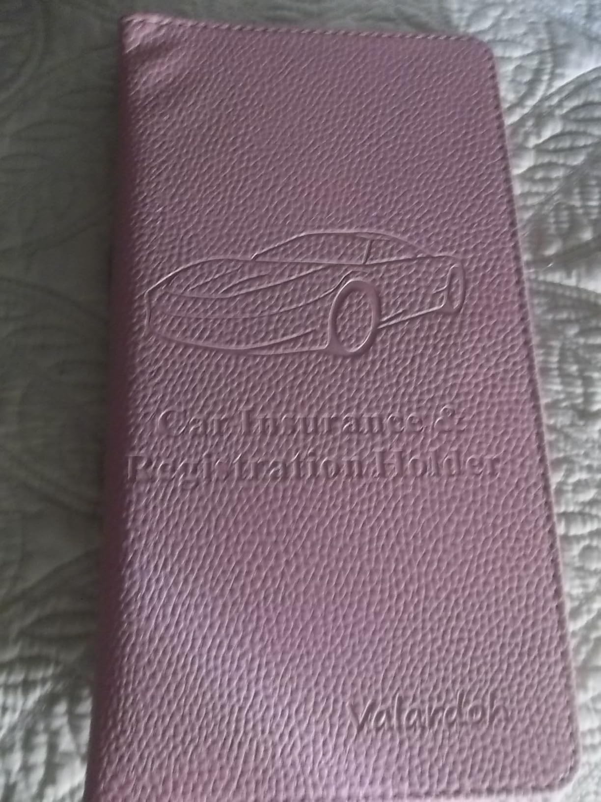 Valardoh Premium Car Registration and Insurance Card Holder, Car Document Holder for Cards, Driver License & other Essential Documents (Pink) customer photo 1