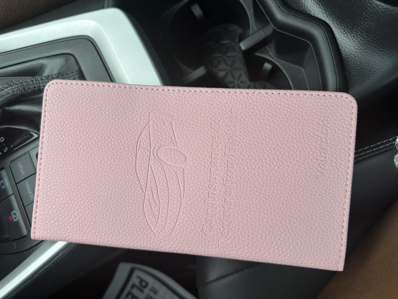 Valardoh Premium Car Registration and Insurance Card Holder, Car Document Holder for Cards, Driver License & other Essential Documents (Pink) customer photo 2