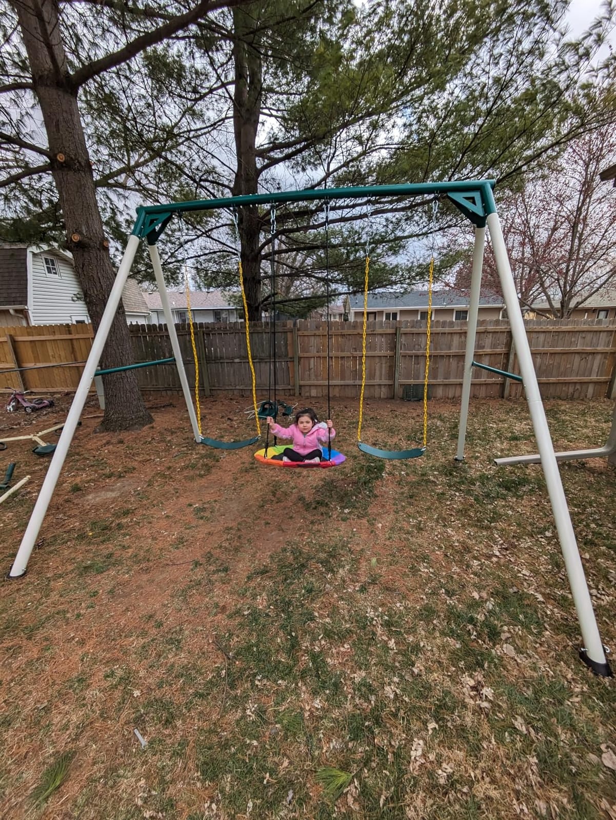 Hapfan 9.5ft Tall Swing Sets for Backyard for Big Kids & Adults (Patented) customer photo 2