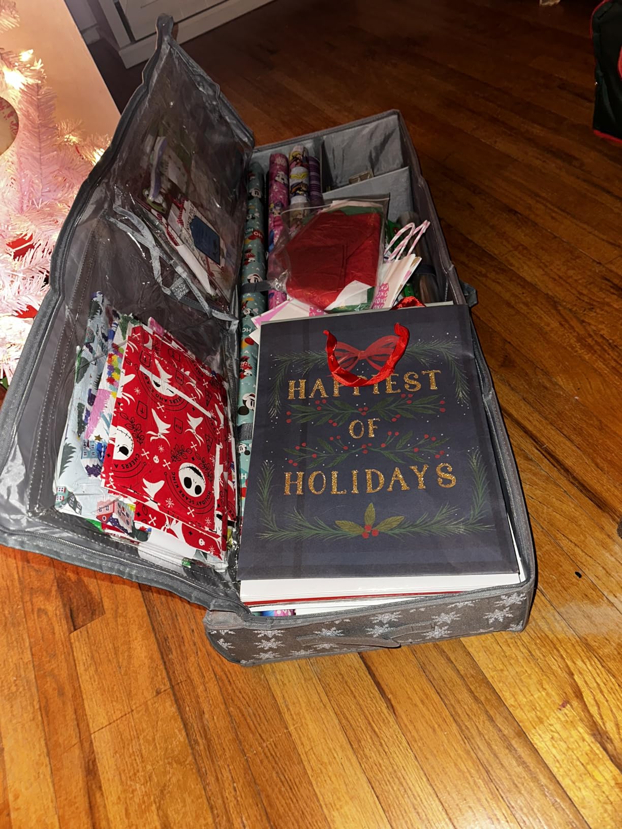 HOLDN’ STORAGE Premium Wrapping Paper Storage Container, Grey customer photo 2