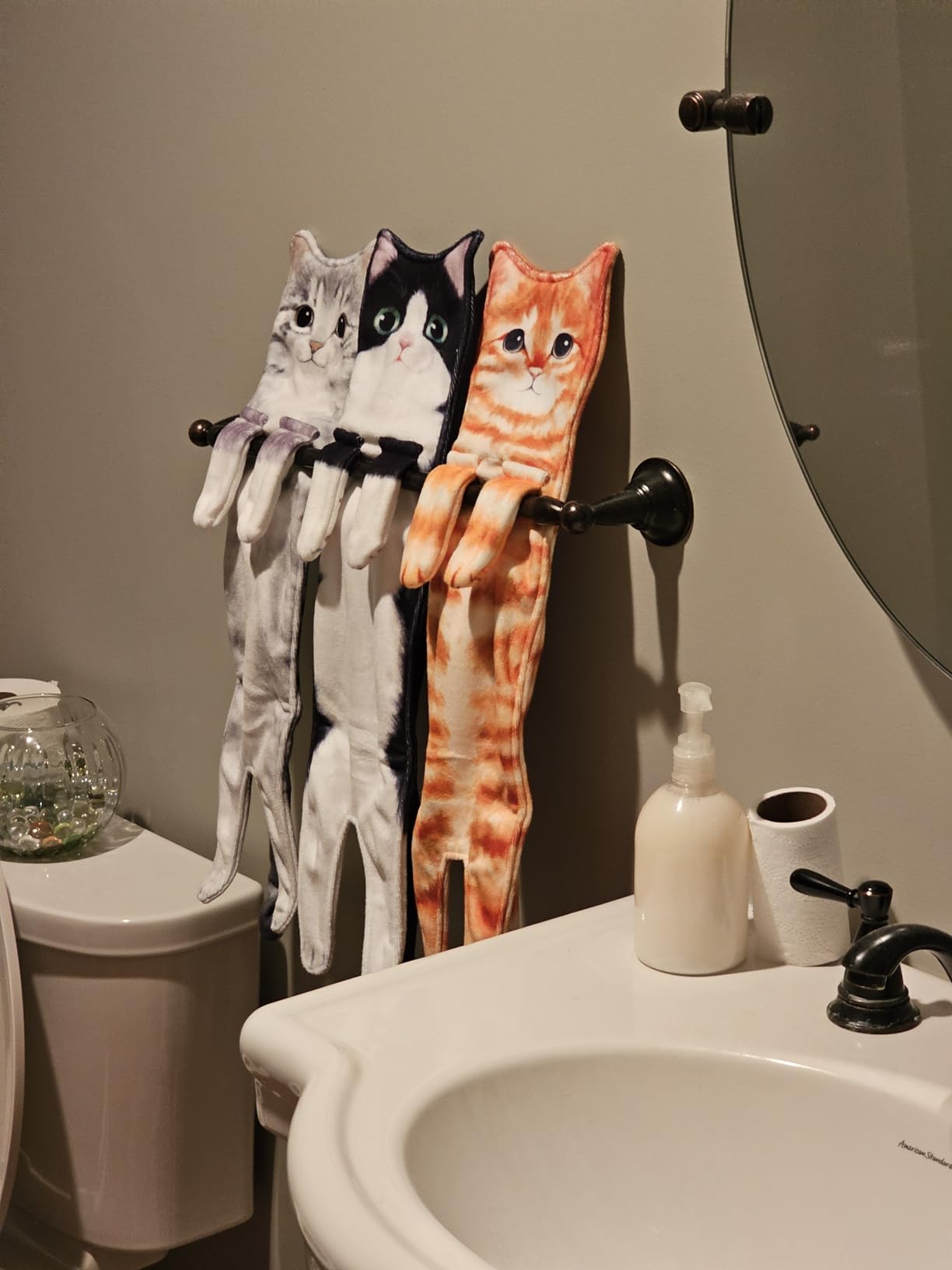 Funny Cat Hand Towel for Kitchen Bathroom,Hanging Cat Towel Gifts for Women customer photo 2