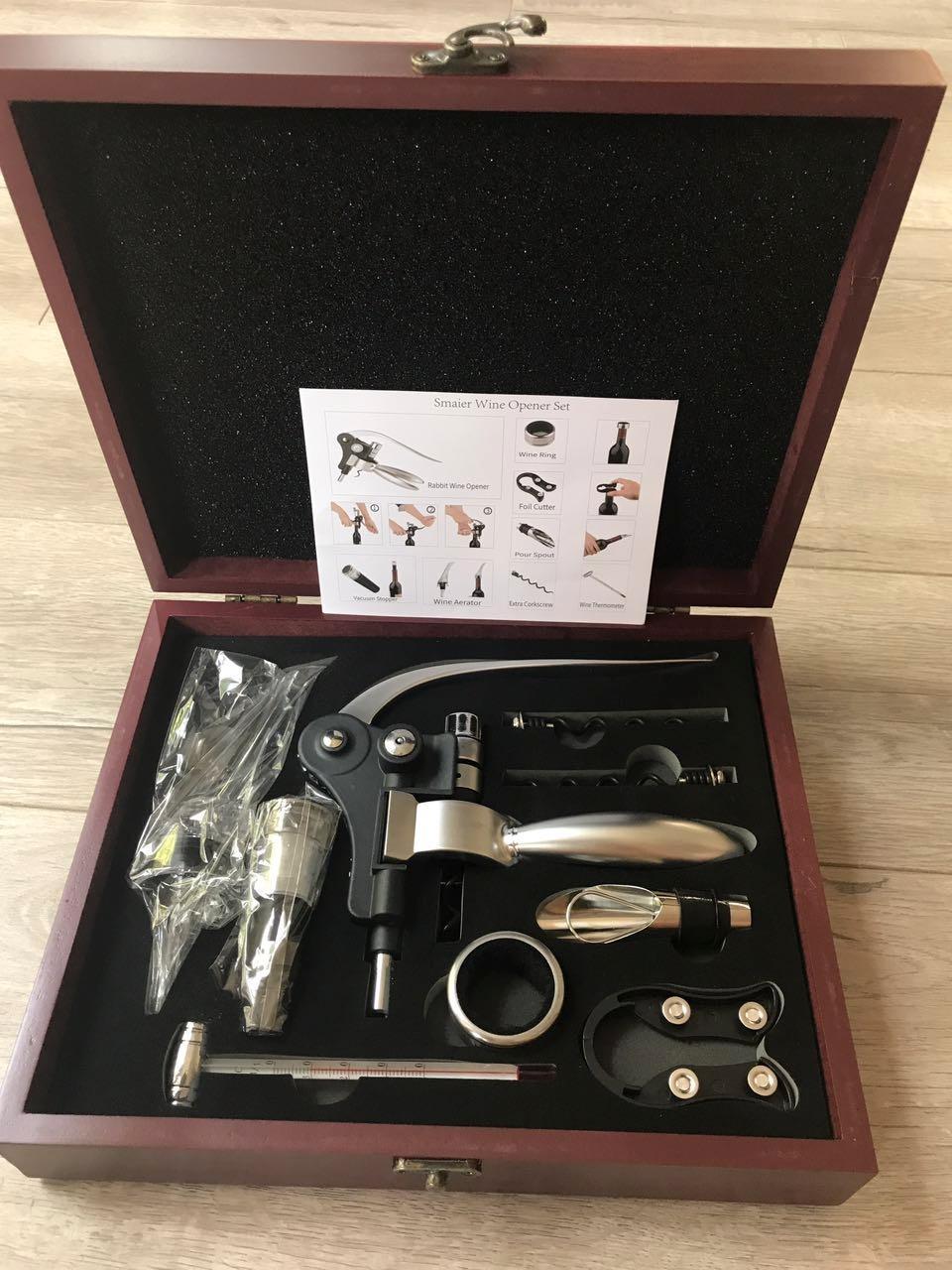 Wine Opener Kit with Wood Case, Luxury Packaging, Red Wine Corkscrew Set customer photo 2